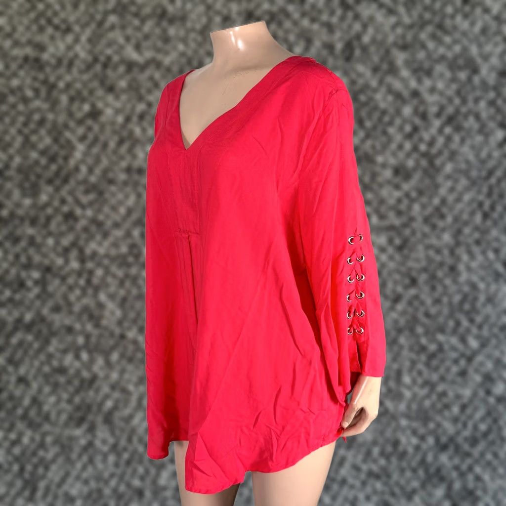 Vintage Chico's Shirt Blouse Viscose Pink Lace Button 3/4 Sleeve XL Women Casual Business Shirt Top Blouse Size XL / US 12-14 / IT 48-50 - 1 Thumbnail
