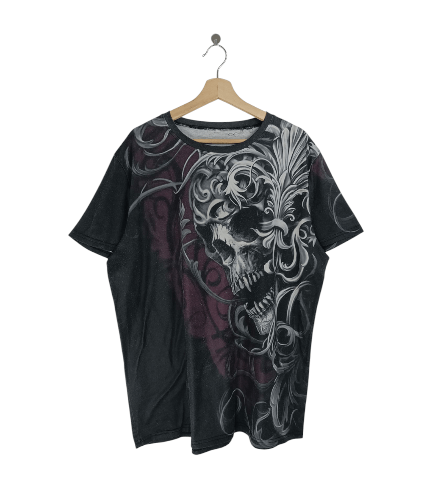 Other VINTAGE SKULLS TRIBAL FLOWER HORROR Y2K STYLE VERY RARE Size US L / EU 52-54 / 3 - 1 Thumbnail