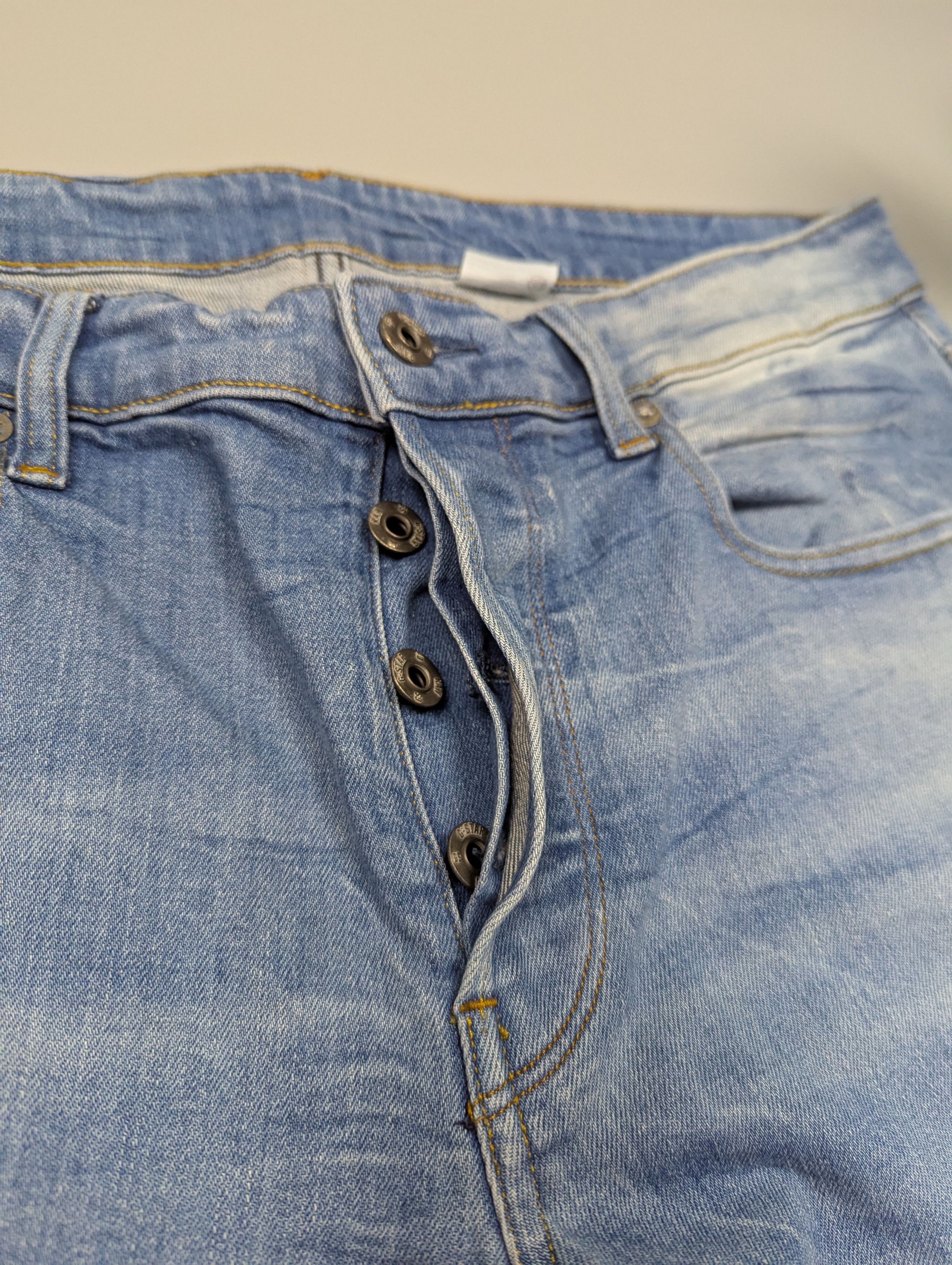 G-Star G - Star RAW Distressed Light Blue Straight Tapered Jeans Size US 33 - 5 Thumbnail