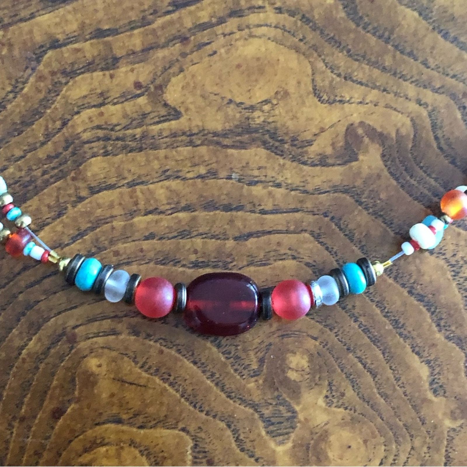 Handmade Handcrafted stainless steel wire natural stone necklace Size ONE SIZE - 7 Thumbnail