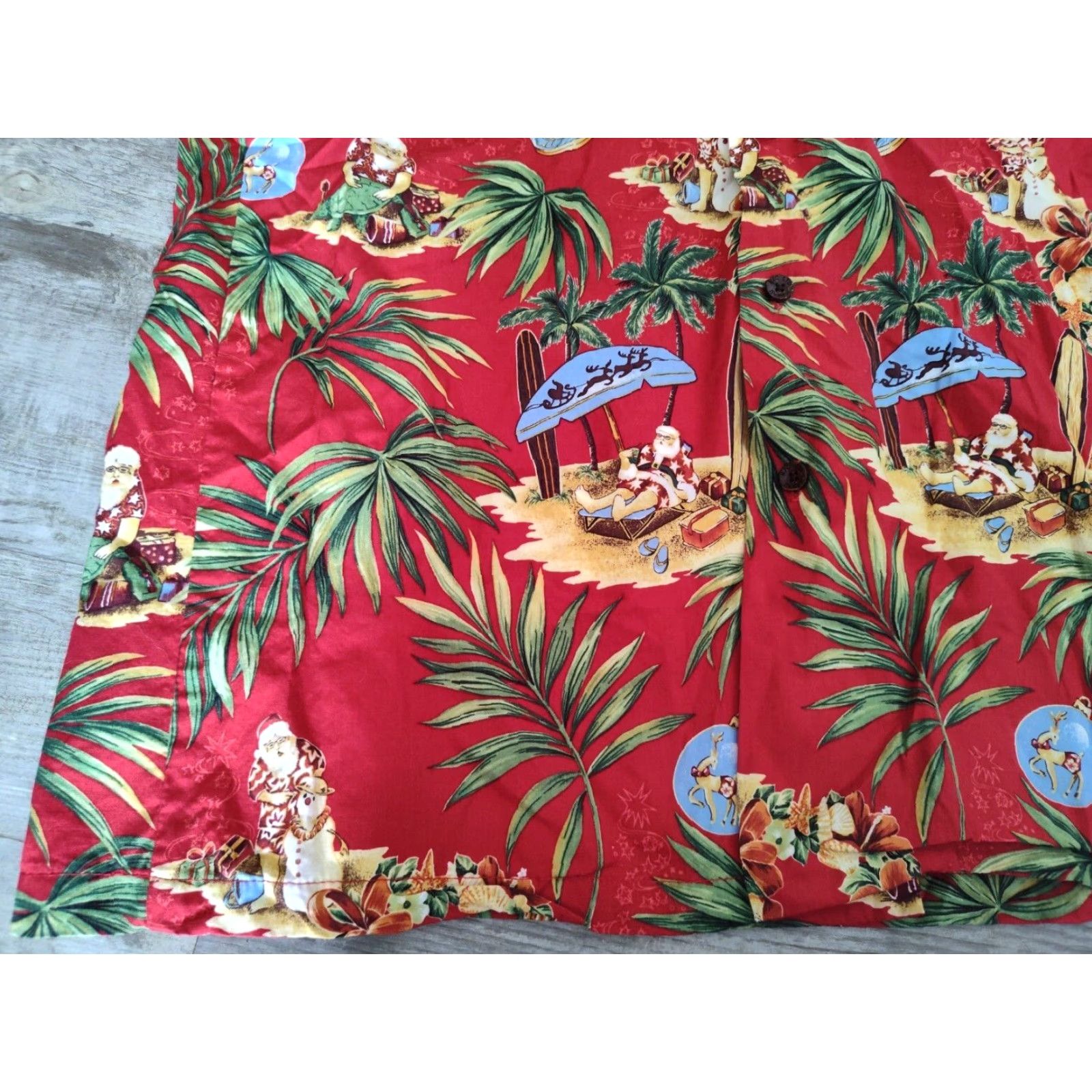 Vintage VINTAGE RJC Men's Hawaiian Shirt Short Sleeve Size M Tropical Floral Cotton Surfer Santa Claus Christmas Summer Fall Spring Made in USA Size US M / EU 48-50 / 2 - 2 Thumbnail