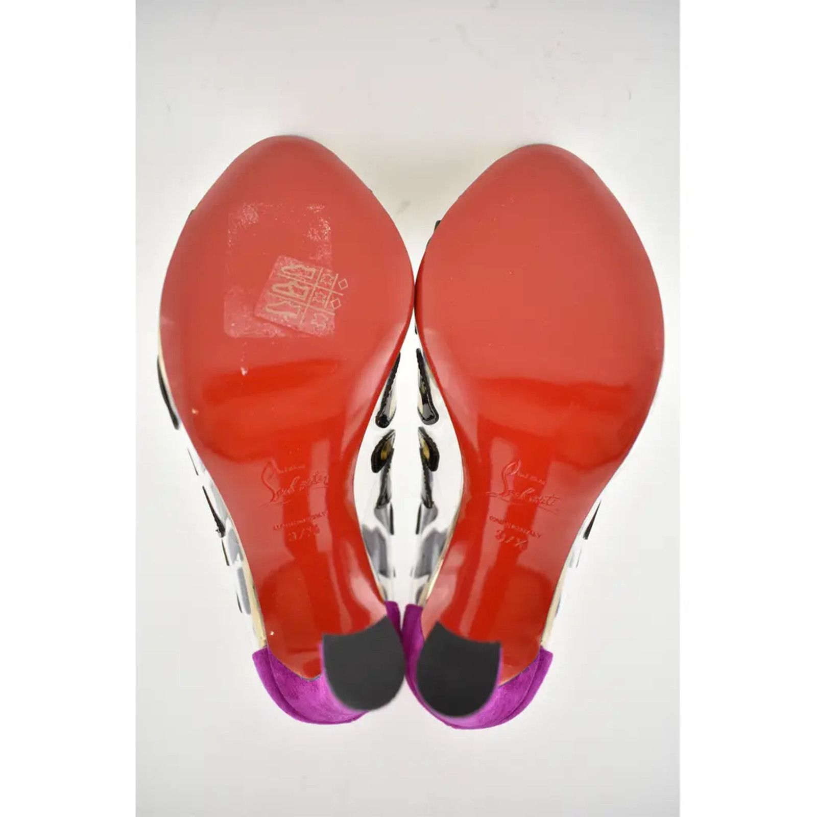Christian Louboutin Christian Louboutin Parsefal 100 Black Gold PVC Patent Size US 7.5 / IT 37.5 - 12 Thumbnail