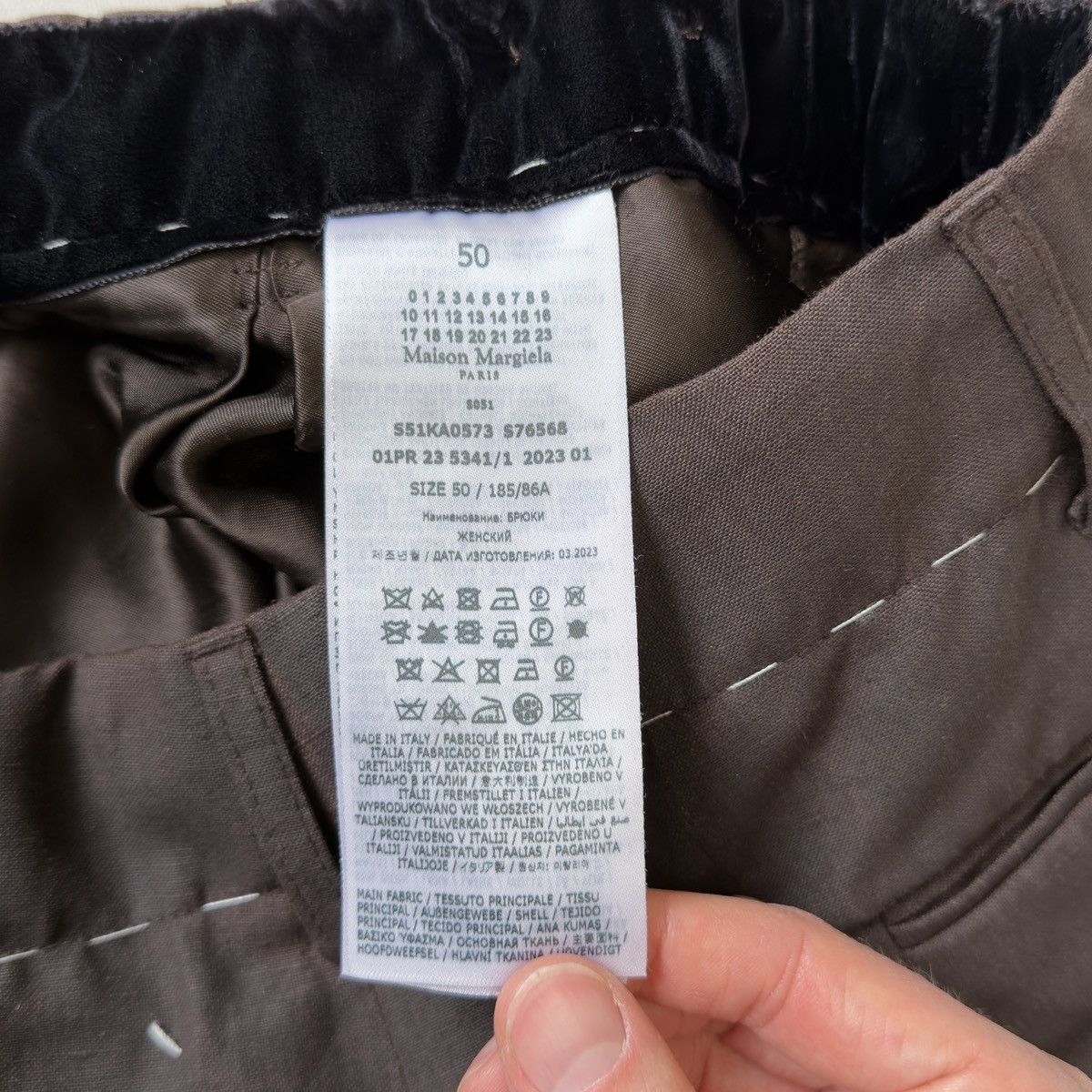 Maison Margiela S/S 23 Brown Over Dyed Wide Leg Pants Size US 36 / EU 52 - 12 Thumbnail