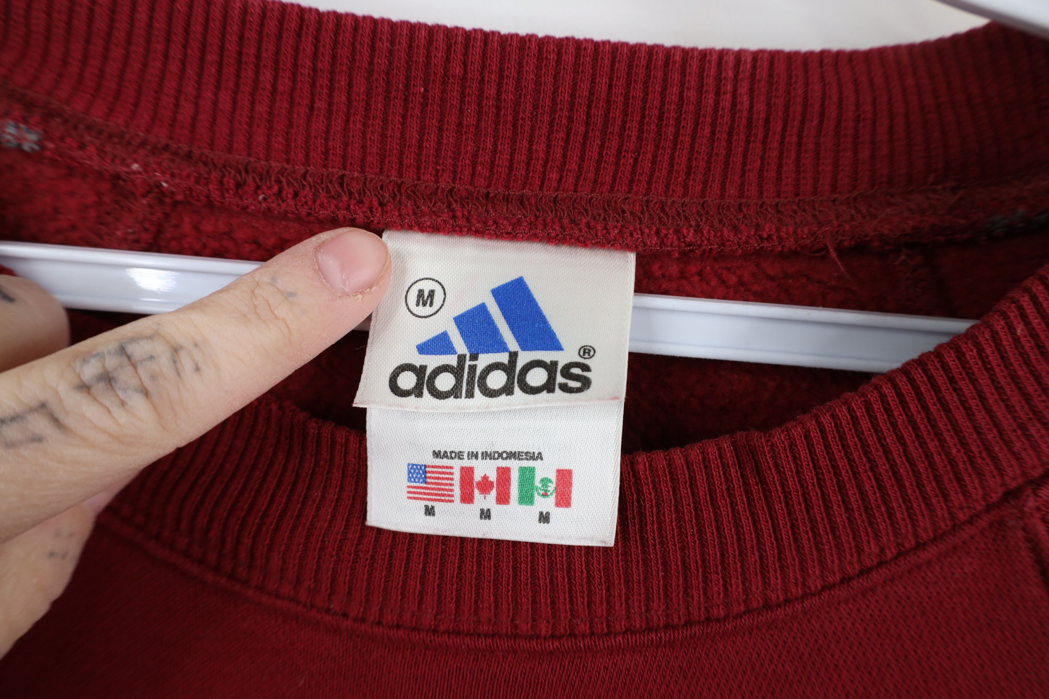 Adidas × Vintage Vintage 90s Adidas Spell Out Striped Crewneck Sweatshirt Size US M / EU 48-50 / 2 - 9 Thumbnail