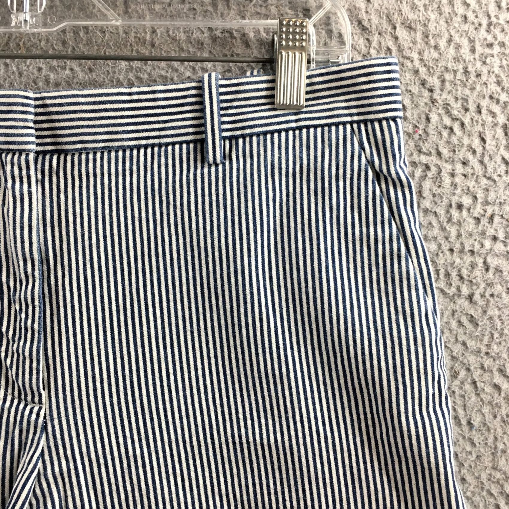 Gap Gap Chino Shirt Womens 8 Blue White Striped Mid Rise Zip Size 30" / US 8 / IT 44 - 3 Thumbnail