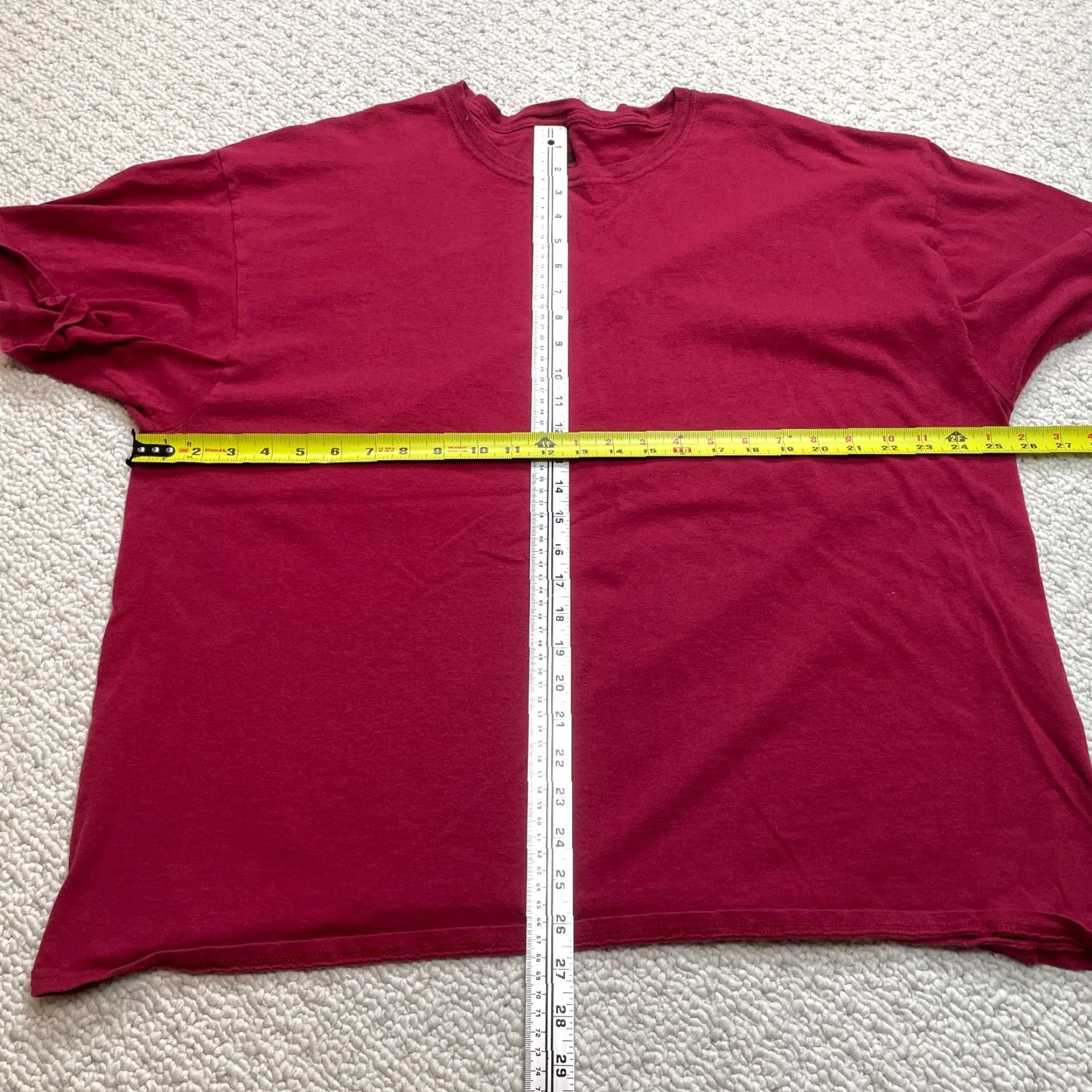 Hanes Hanes Comfortsoft Shirt Mens 2XL Red Cotton Pocket Crew Neck Short Sleeve Top Size US XXL / EU 58 / 5 - 2 Thumbnail
