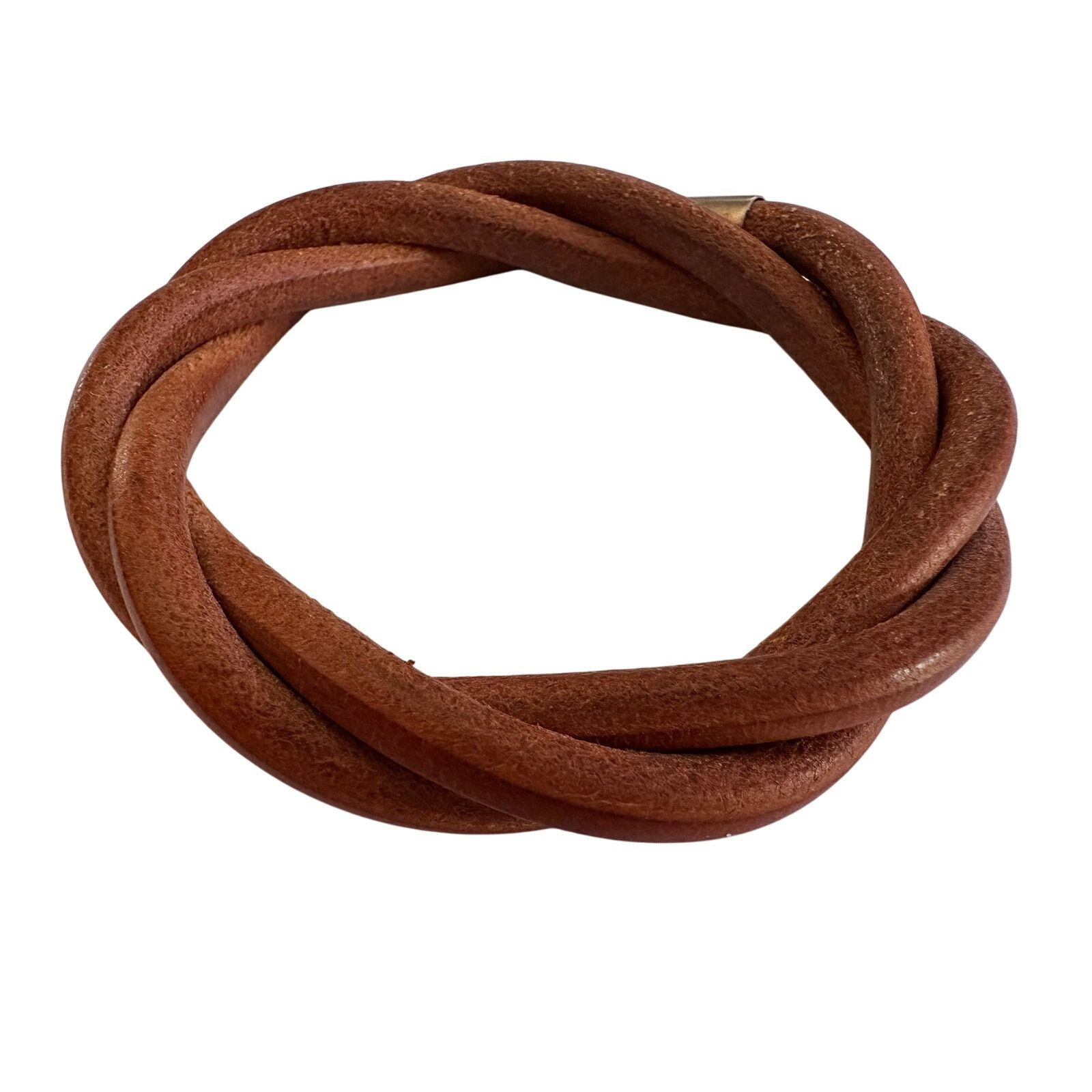 Hermes Hermes Brown Leather Tornado Bracelet Size ONE SIZE - 6 Thumbnail