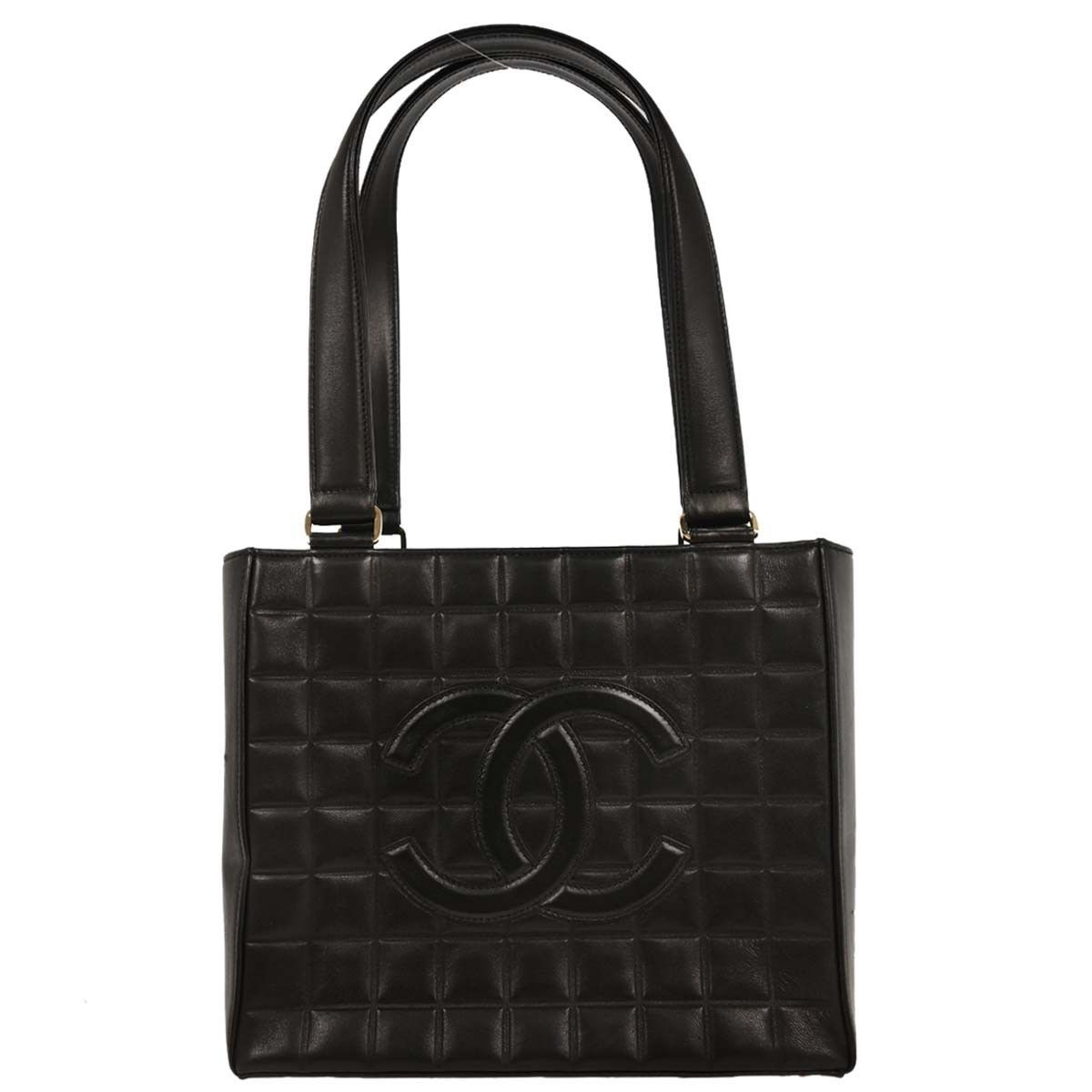 Chanel Chocolate Bar CC Tote Quilted Leather