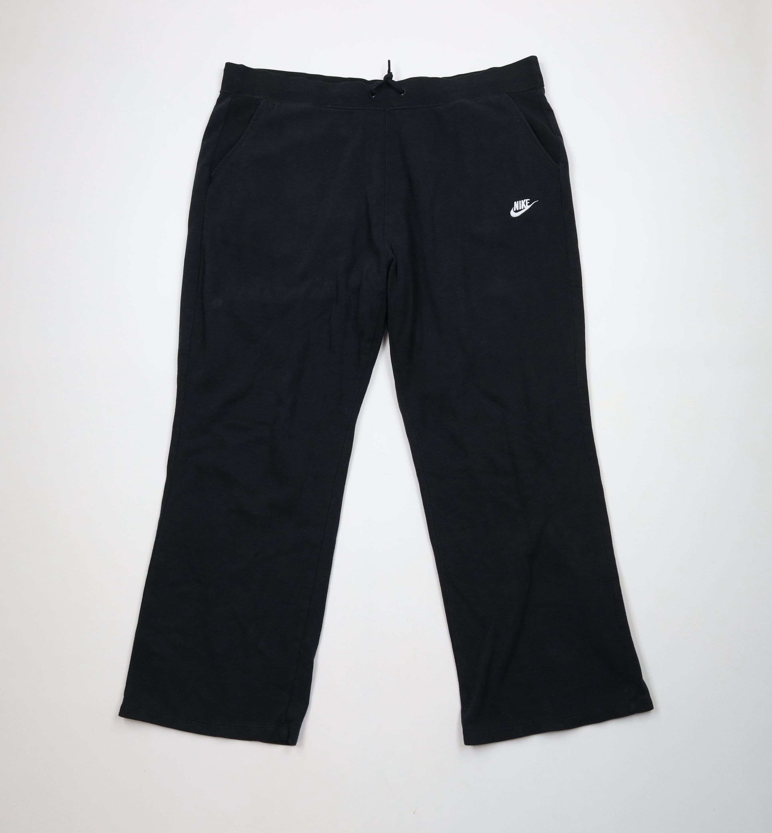 Nike × Vintage Vintage Y2K Nike Scott Mini Swoosh Wide Leg Sweatpants Black Size 42" / US 20 - 1 Thumbnail