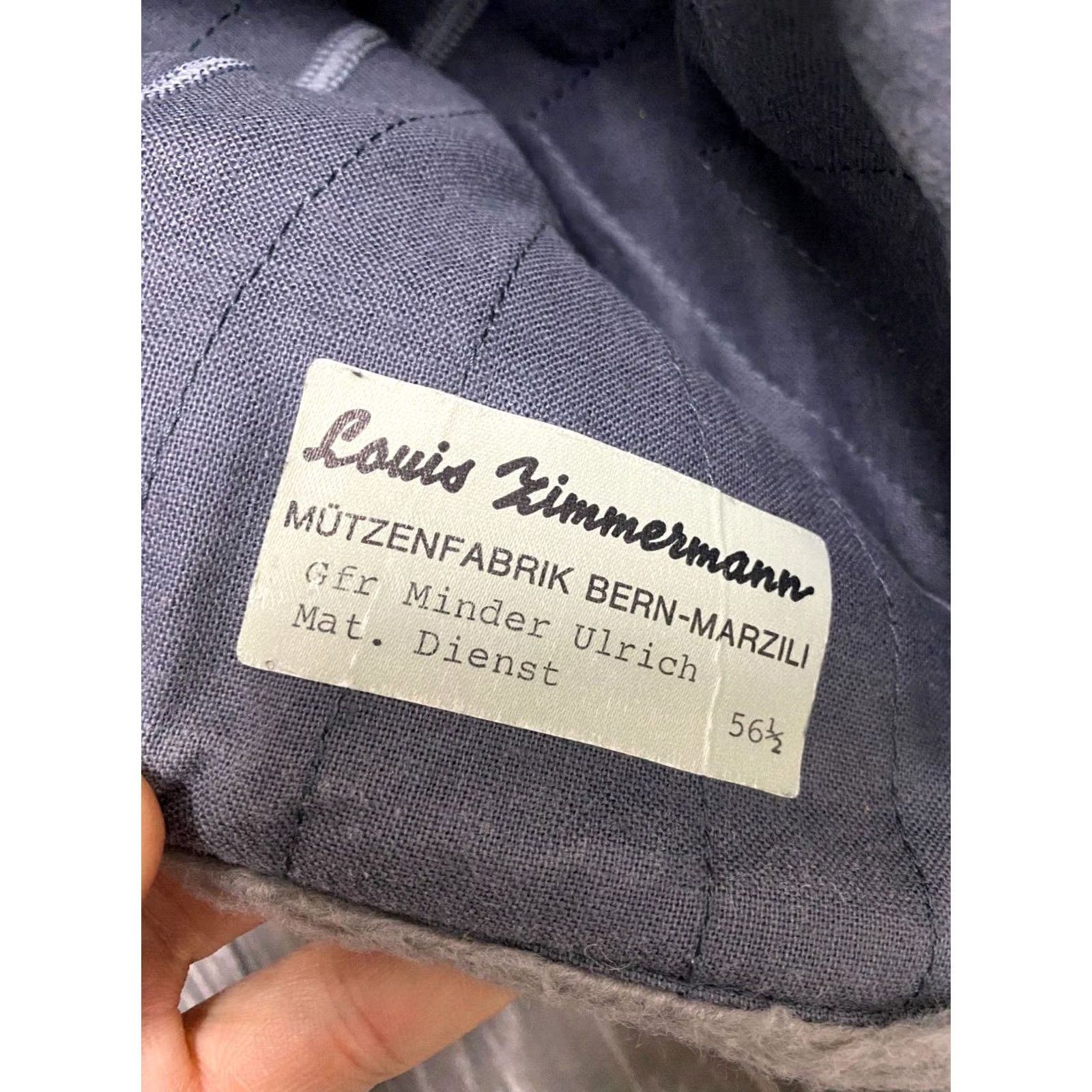Vintage Louis Zimmermann Ag Mutzenfabrik Bern Winter Wool Hat 56.5 Gray 90s Swiss Army Bern Mens/Hats Size ONE SIZE - 4 Thumbnail
