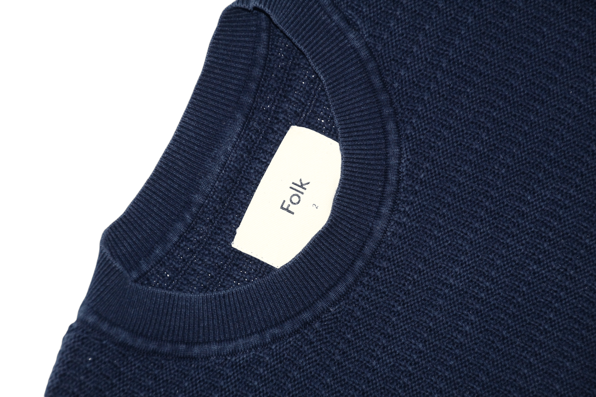 Folk Folk Indigo Dyed Cotton Rib Knit Crew Neck Jumper Size US S / EU 44-46 / 1 - 3 Thumbnail