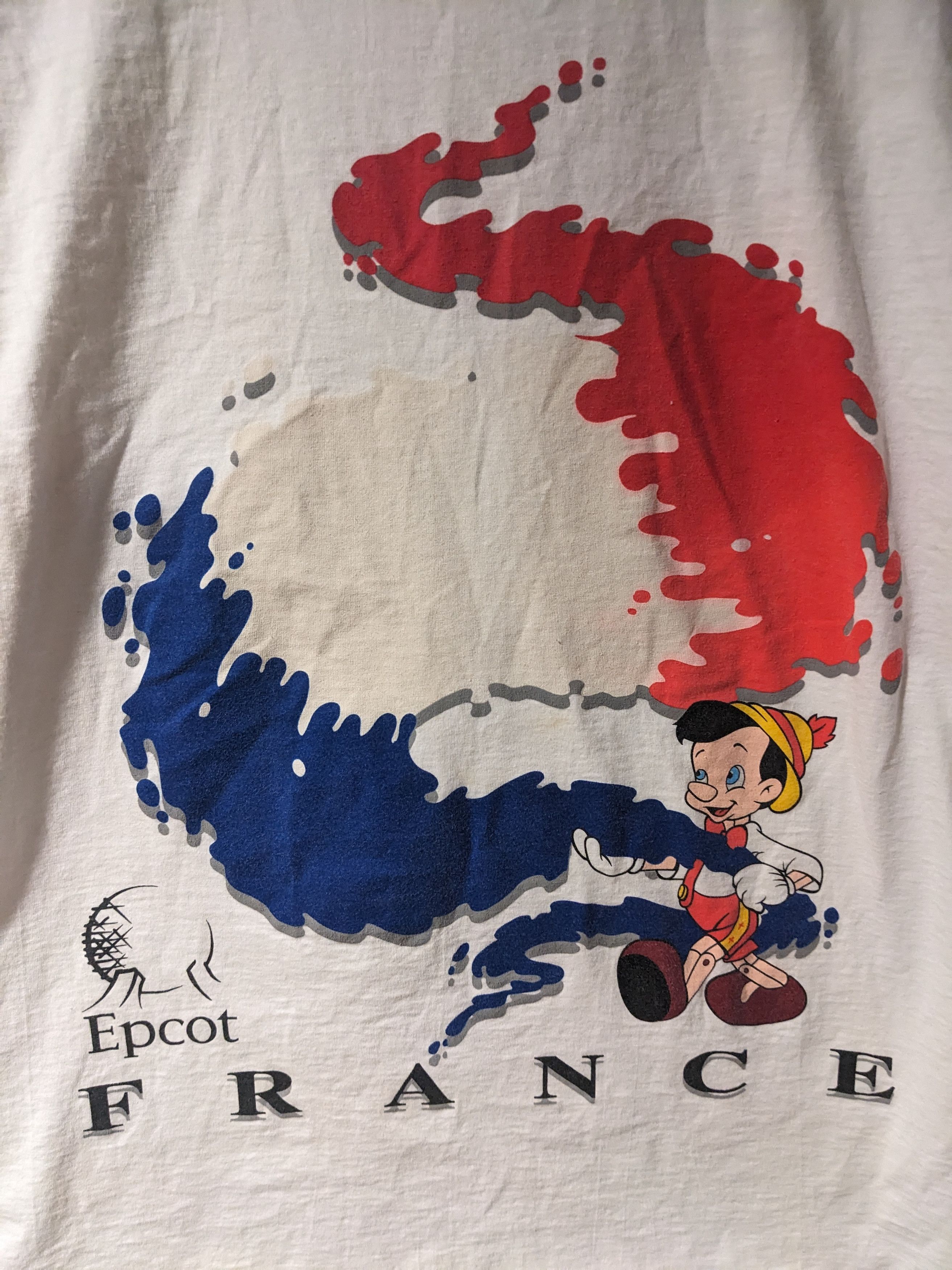 Disney × Vintage Vintage 90s Disney Epcot France Pinocchio Medium T-Shirt Size US M / EU 48-50 / 2 - 2 Thumbnail