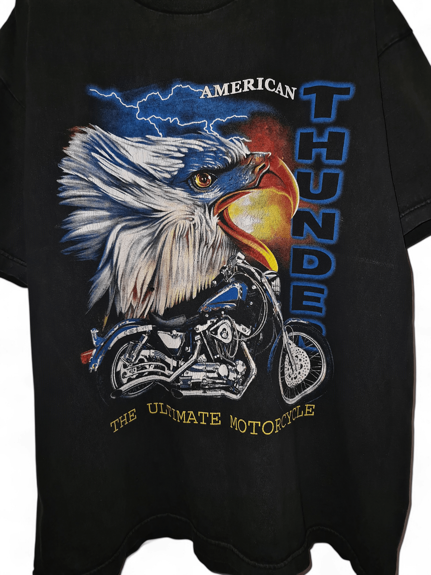 Vintage Vintage 90s American Thunder Eagle Bike T-Shirt tee XL Size US XL / EU 56 / 4 - 3 Thumbnail