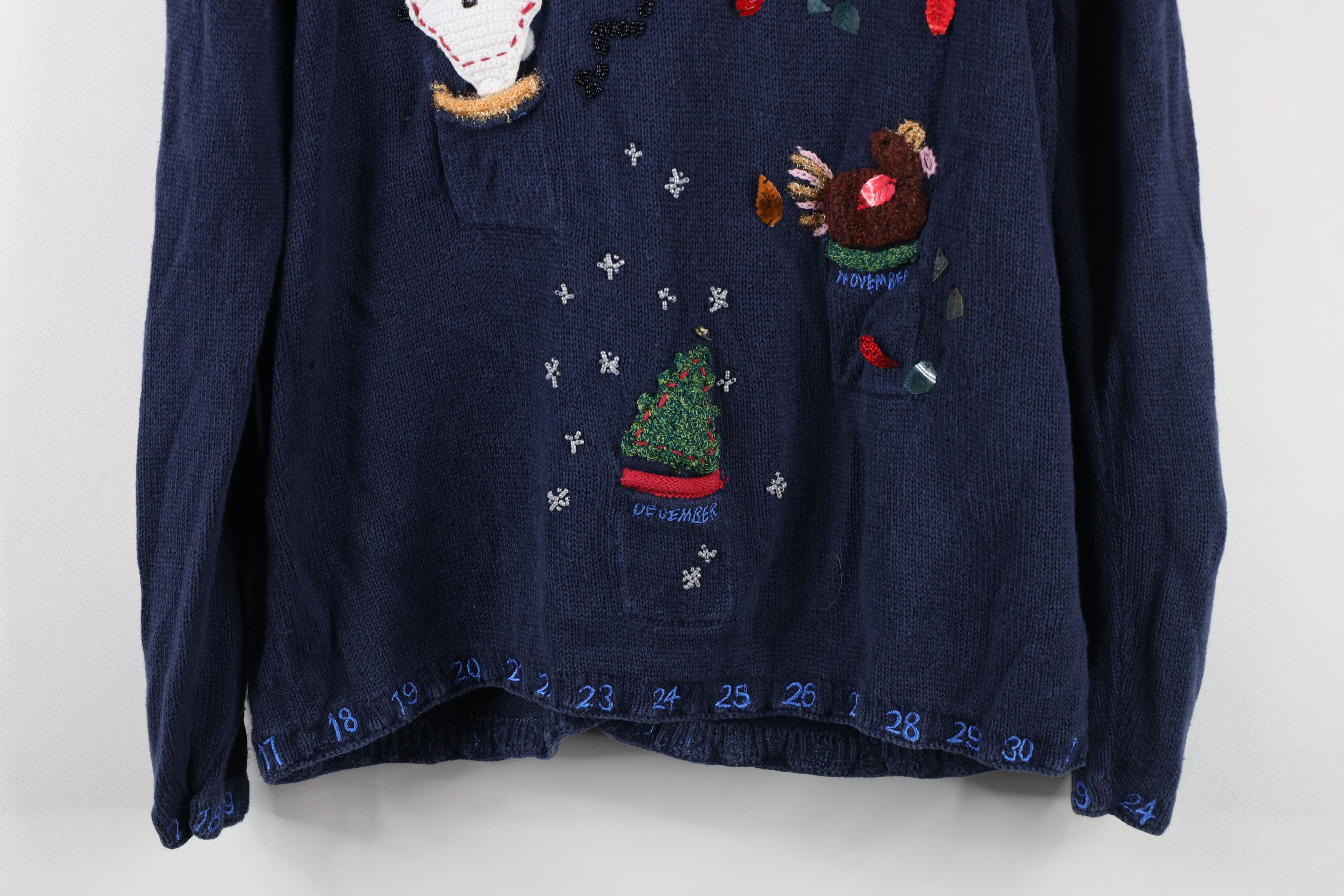 Vintage Vintage 90s Streetwear Calendar Months Cardigan Sweater Size M / US 6-8 / IT 42-44 - 18 Thumbnail
