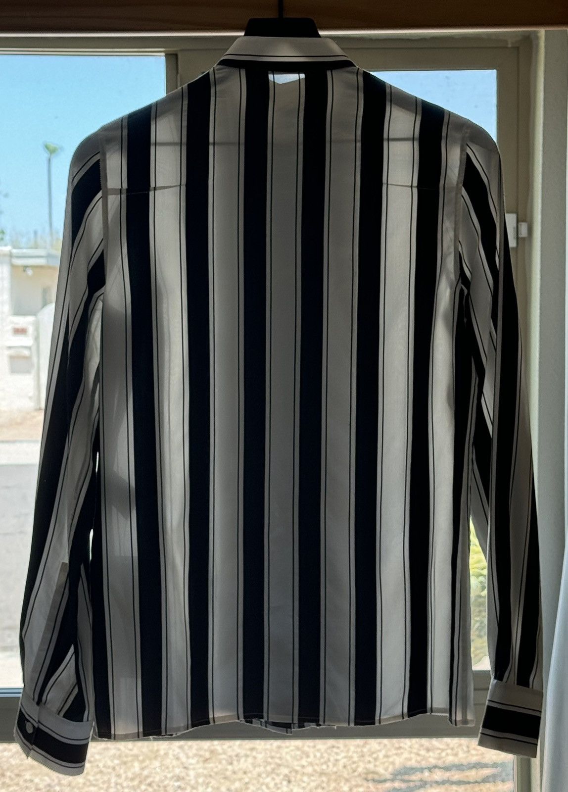 Haider Ackermann *RARE* SS17 Runway - Black & White Striped Silk Cotton Shirt Size US XS / EU 42 / 0 - 2 Thumbnail