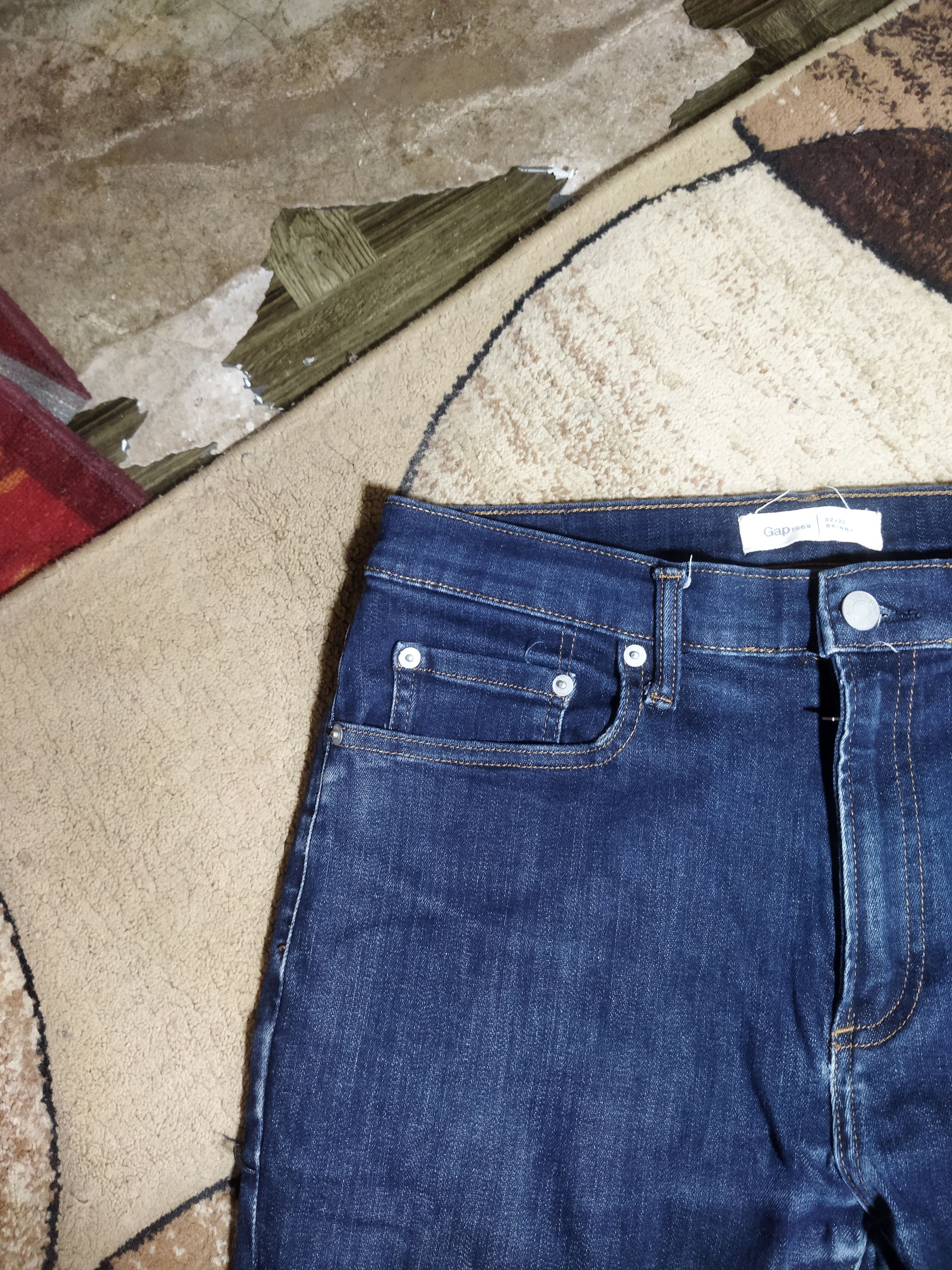 Gap × Vintage VINTAGE GAP1969 SKINNY BLUE JEANS PANTS Size US 32 / EU 48 - 4 Thumbnail