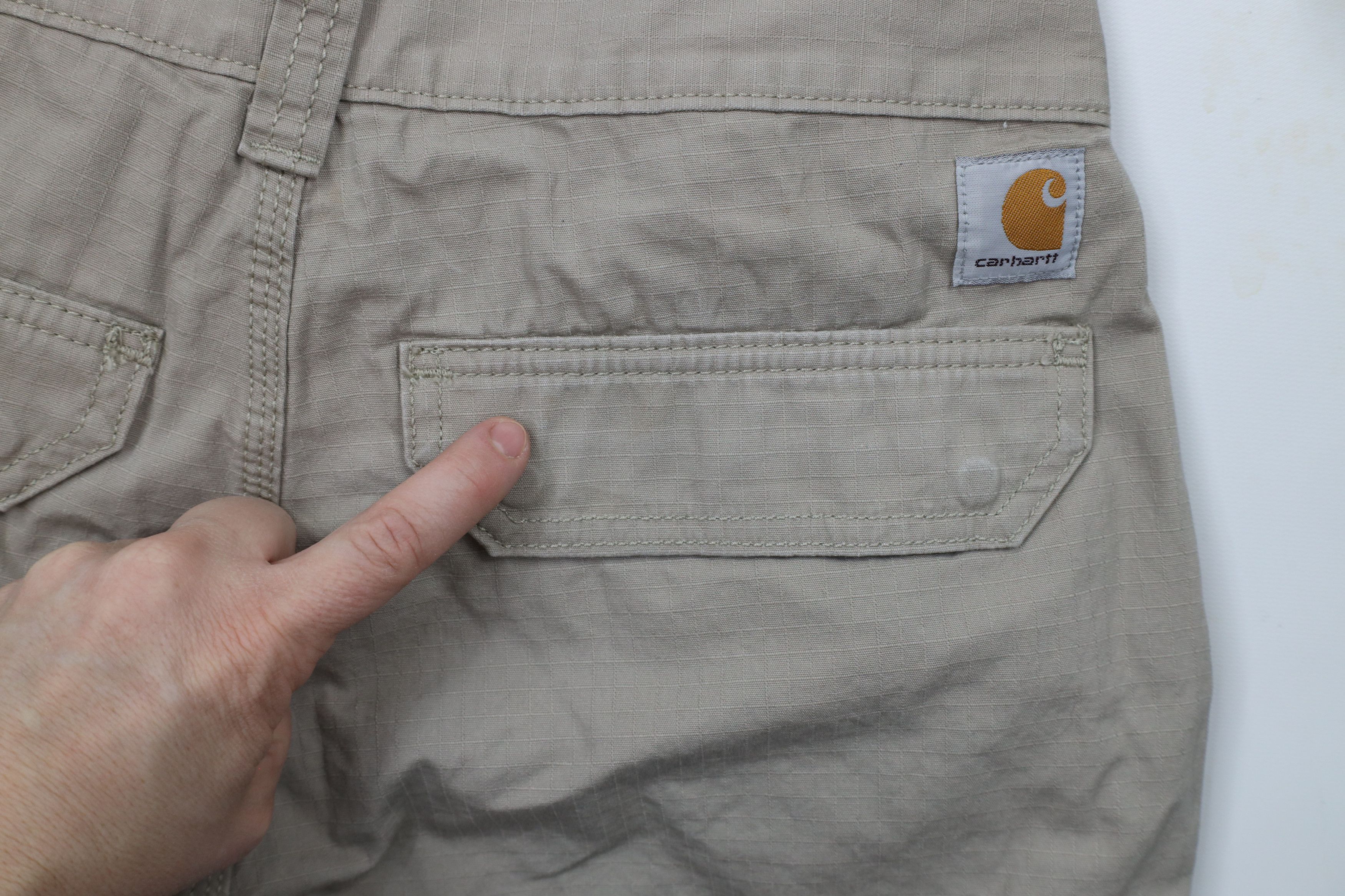 Carhartt × Vintage Vintage Carhartt Spell Out Relaxed Fit Ripstop Shorts Beige Size US 30 / EU 46 - 12 Thumbnail