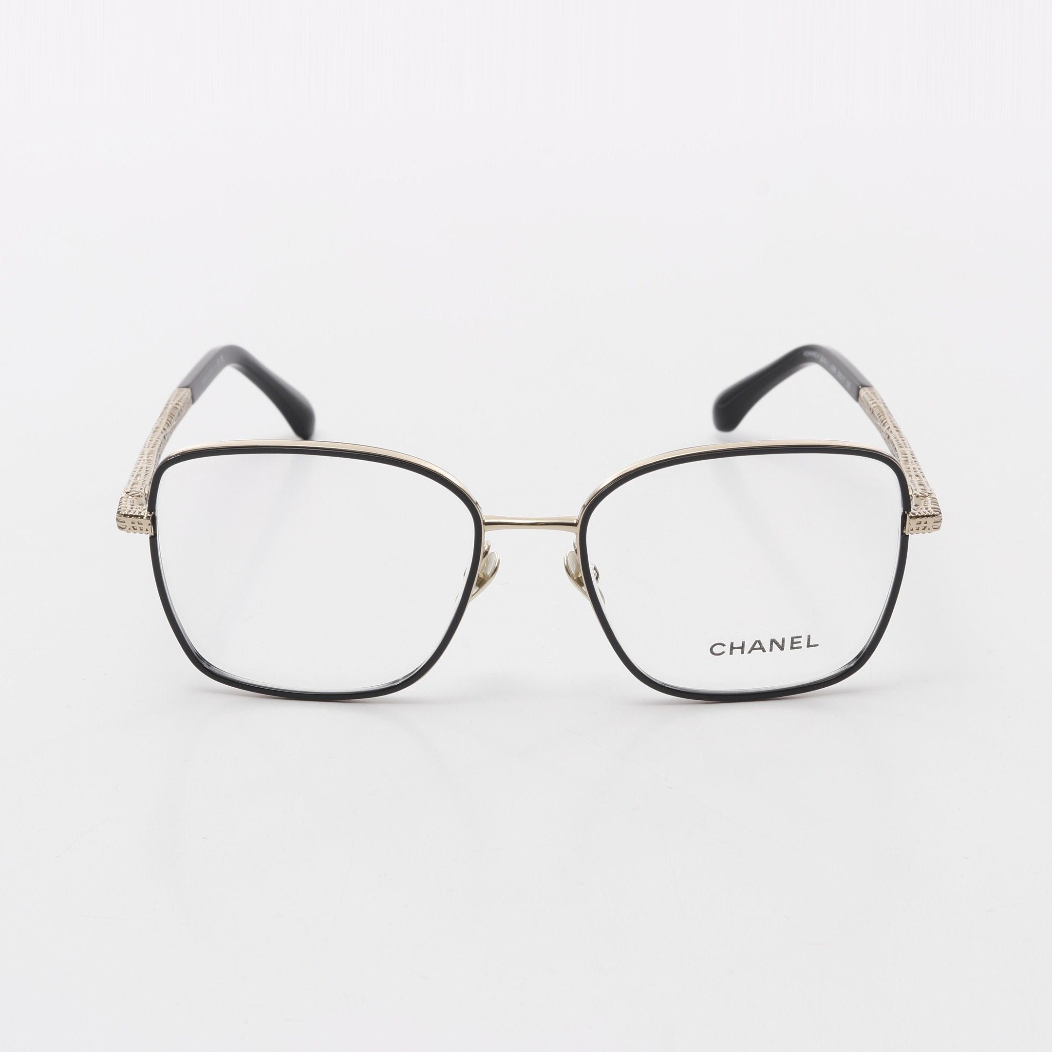 Chanel Chanel Square Shape Optical Glasses Gp Black Gold Non-Prescription Size ONE SIZE - 1 Thumbnail