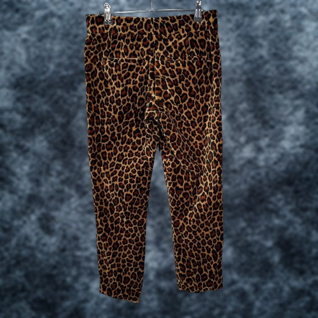 Vintage A.L.C. Leopard Print Stretch Cotton Tapered Leg Pants Womens 0 Brown Ankle 27in Inseam Men? No gender at end: Women. Size 25" / US 0 / IT 36 - 1 Thumbnail