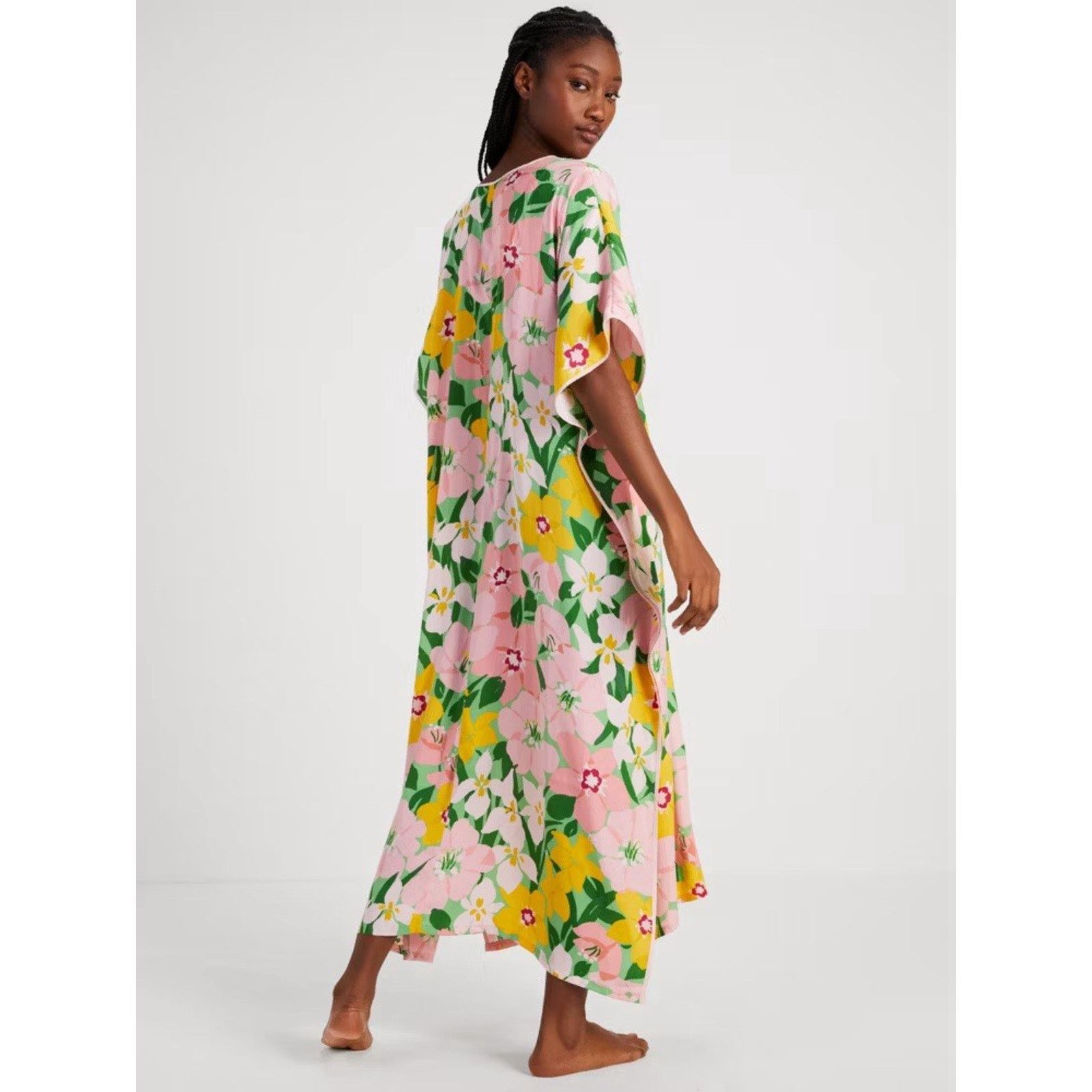 Kate Spade KATE SPADE Caftan Dress L/XL Painterly Petals Floral Muumuu Size XL / US 12-14 / IT 48-50 - 9 Thumbnail