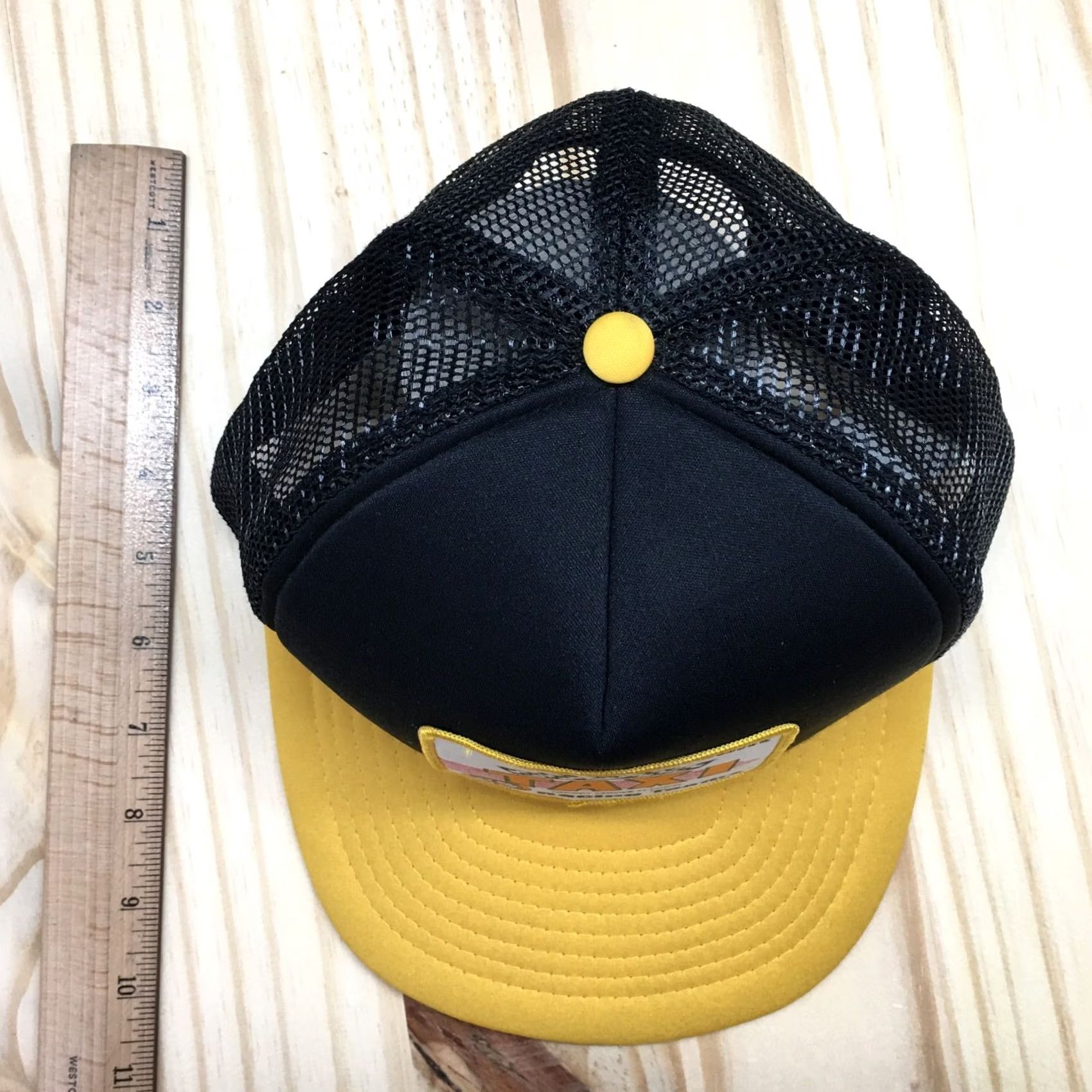Vintage Winner Rope Hat Mens Black Yellow OS Adjustable Curved Brim Taxi Racing Teams Size ONE SIZE - 4 Thumbnail