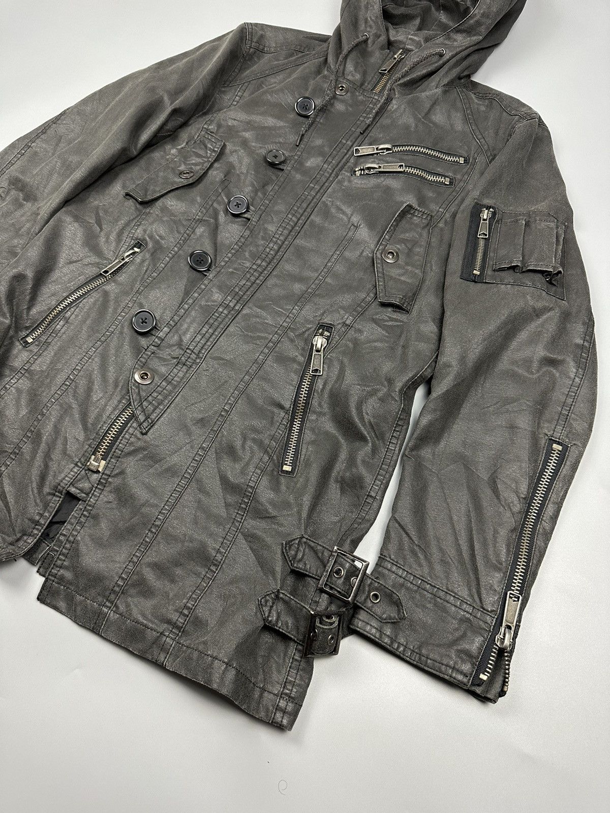 Seditionaries × semanticdesign Seditionaries Semantic Design Black Waxed Hooded Jacket Size US M / EU 48-50 / 2 - 5 Thumbnail