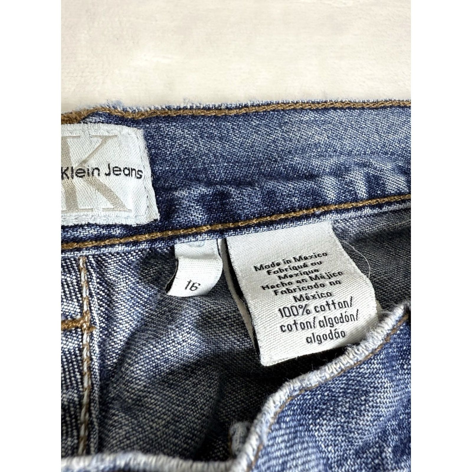 Calvin Klein Calvin Klein Women's Jeans Size 16 Regular Bootcut Light Blue Wash Denim with Logo Accents Size 38" / US 16 / IT 52 - 6 Thumbnail