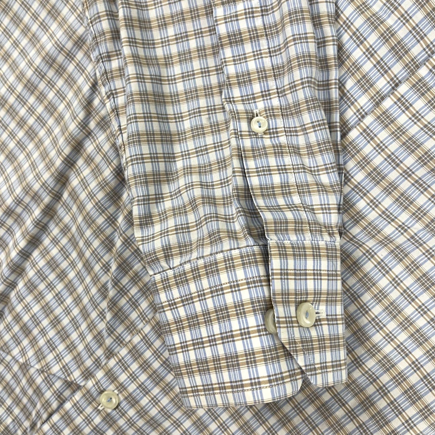 Eton ETON Shirt Mens Size 43 - 17 Brown Blue White Plaid Long Sleeve Casual Dress L/S Size US XL / EU 56 / 4 - 7 Thumbnail