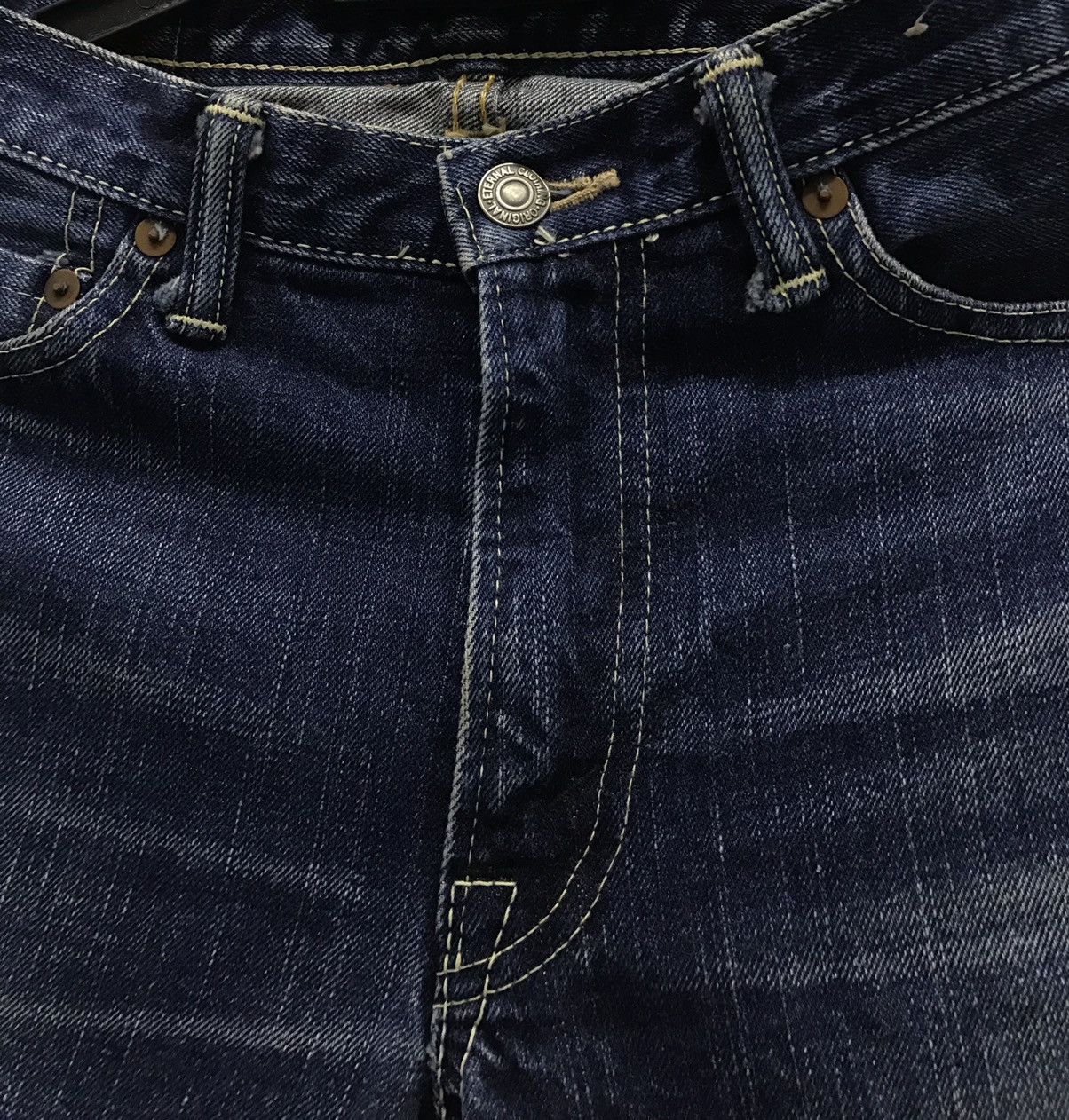 Japanese Brand × Vintage Vintage Deep Blue Made In Japan Denim Pants Size US 30 / EU 46 - 13 Thumbnail