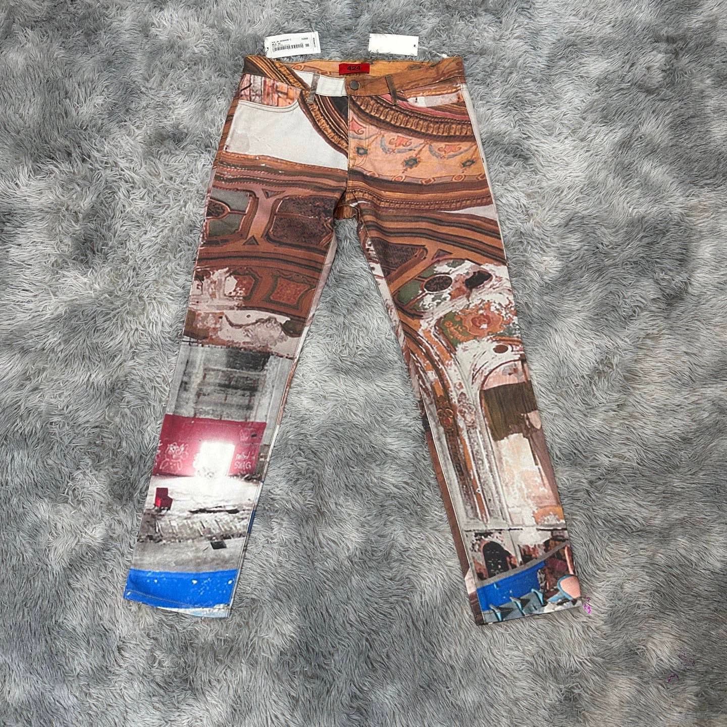 Stussy graffiti dyed denim pants for runway stars Size US 32 / EU 48 - 1 Thumbnail