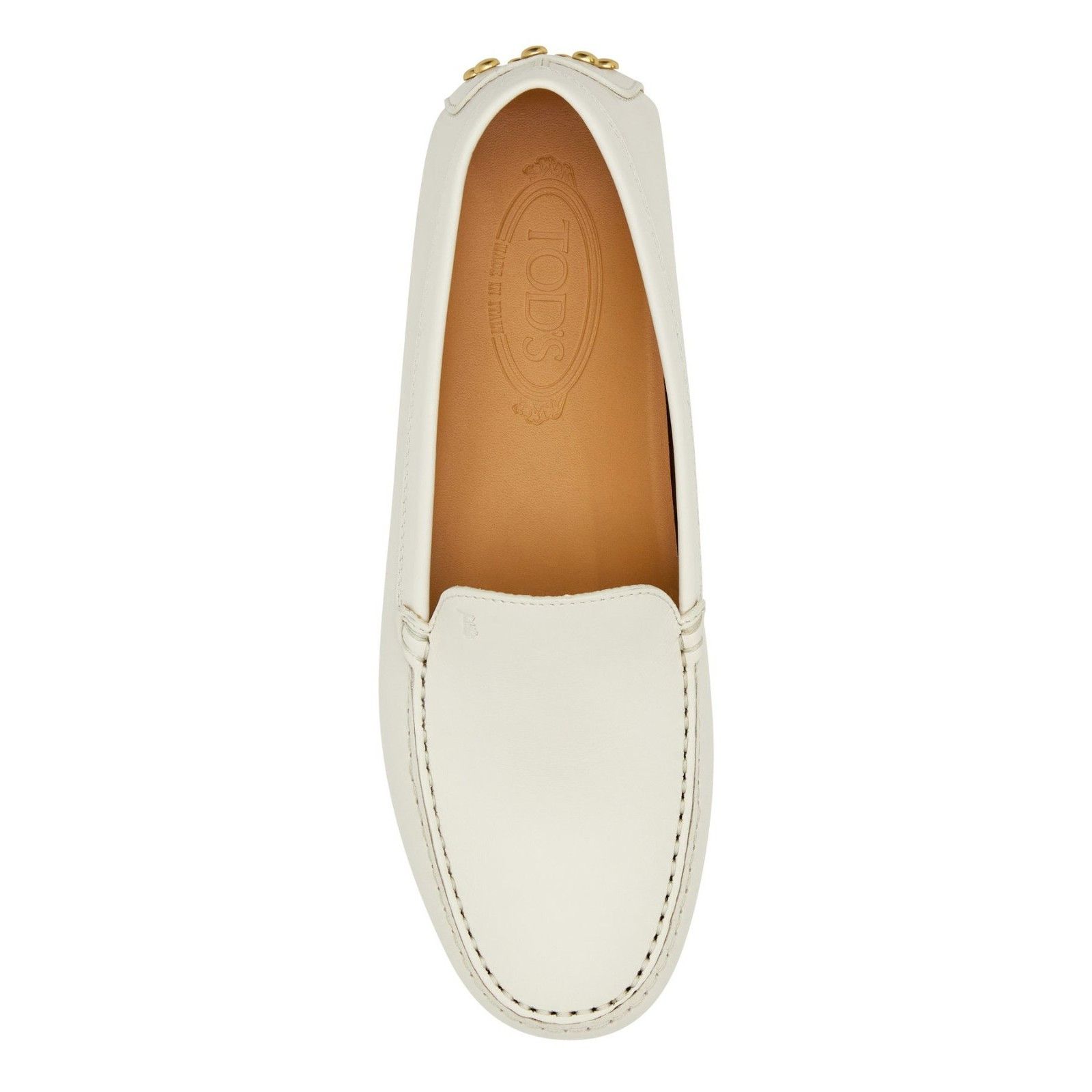 TOD'S Ivory White Leather Loafers New And Authentic (Women's