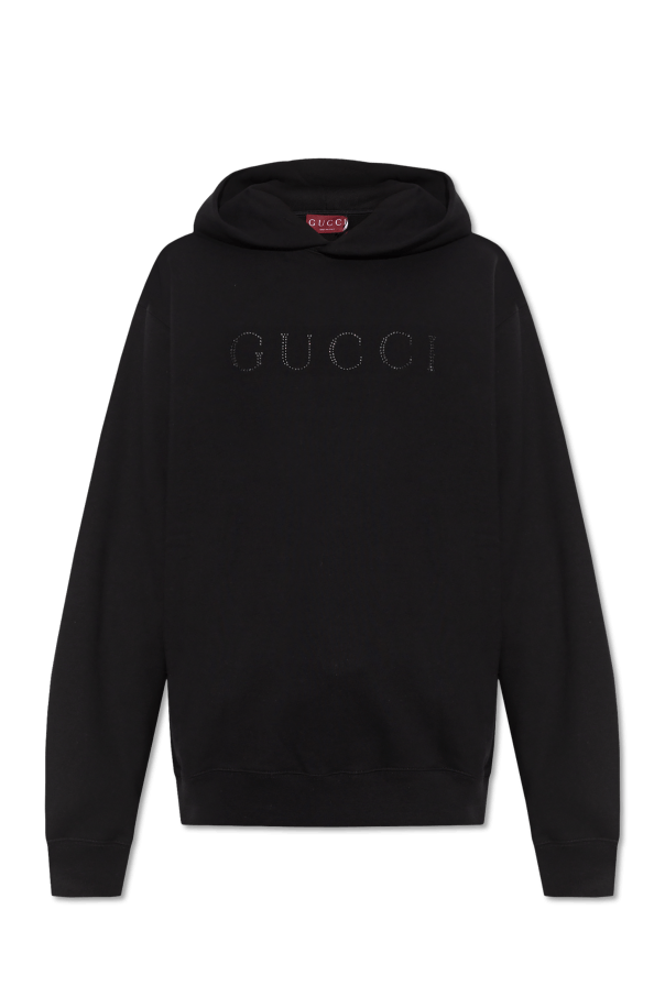 o1loc1c0925 Cotton Jersey Hooded Sweatshirt in Black