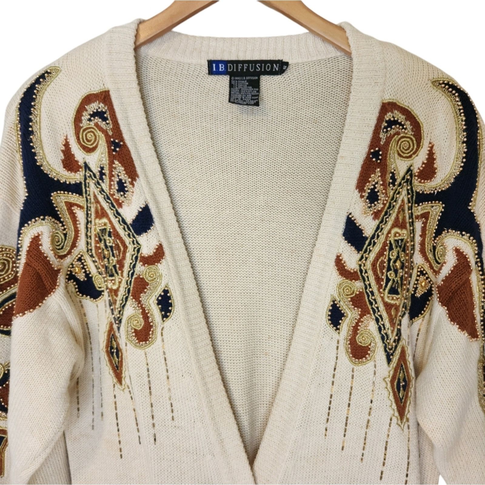 Vintage IBDiffusion 90's Vintage Cardigan Sweater Small Size S / US 4 / IT 40 - 5 Thumbnail