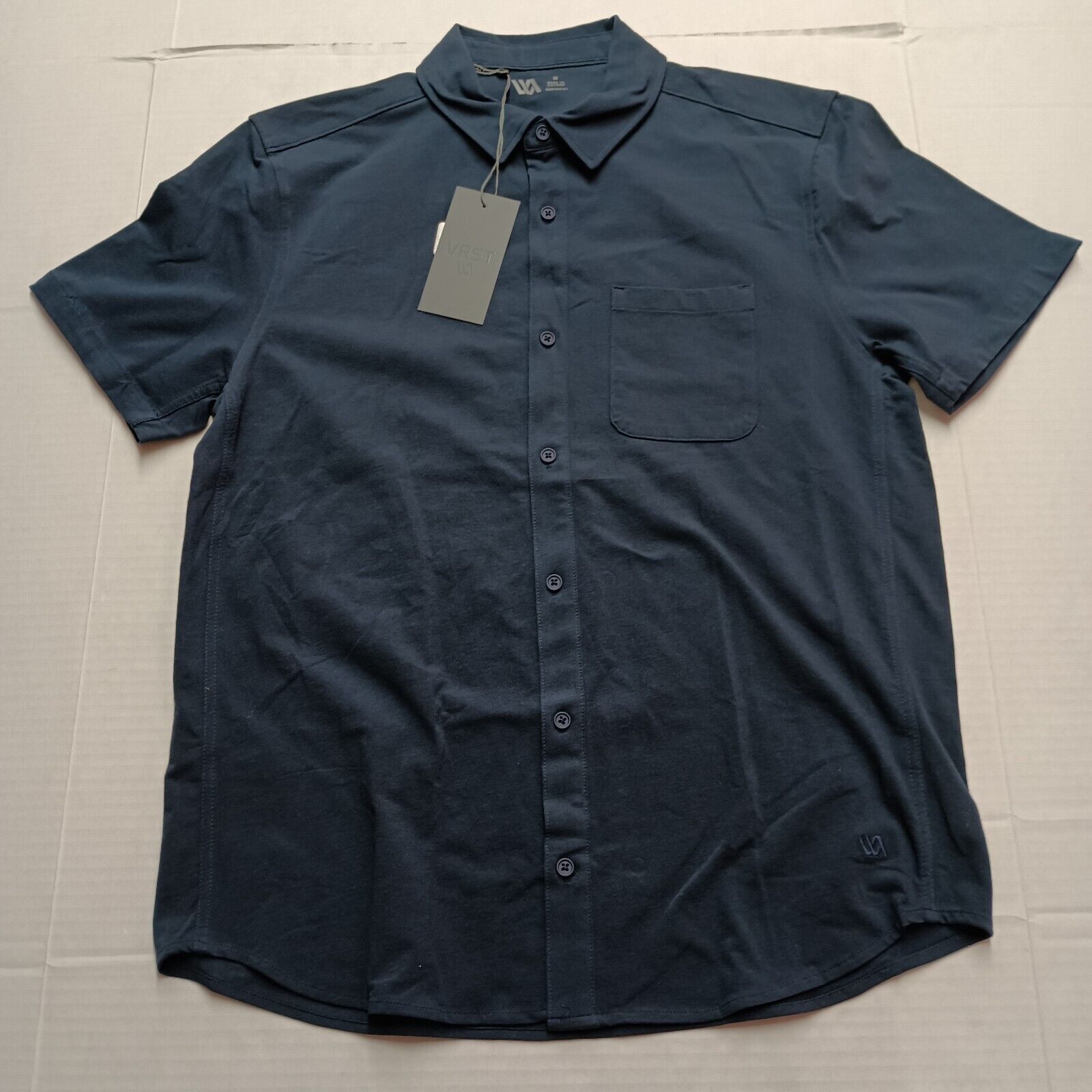 Other VRST Men's Refined Knit Button Up Slate SS Shirt Size M Blue Size US M / EU 48-50 / 2 - 1 Thumbnail