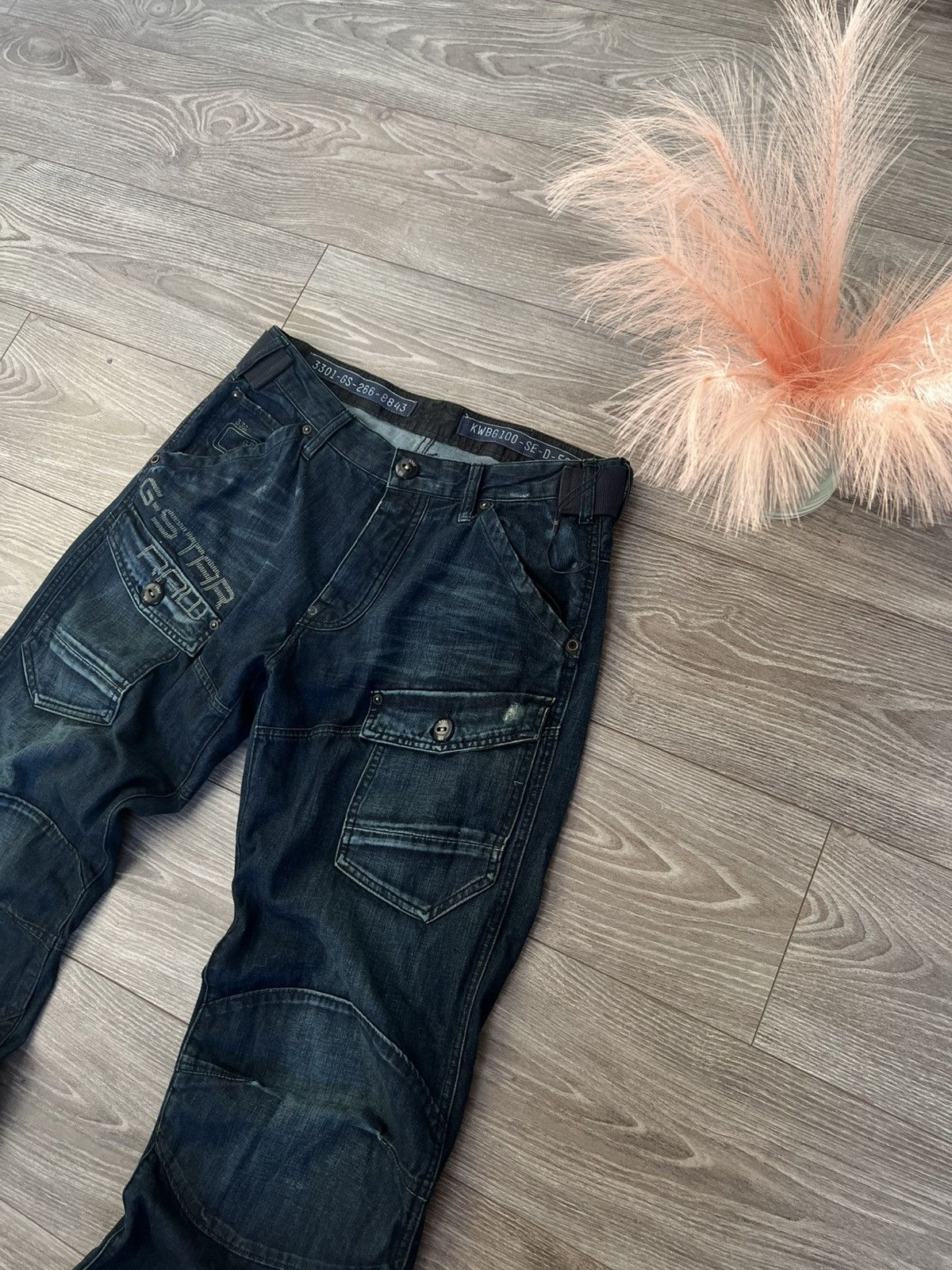 G-Star Raw Big Logo Opium Knee Buggy Rap Jeans‼️ G-Star Raw Big Logo Opium Knee Buggy Rap Jeans‼️