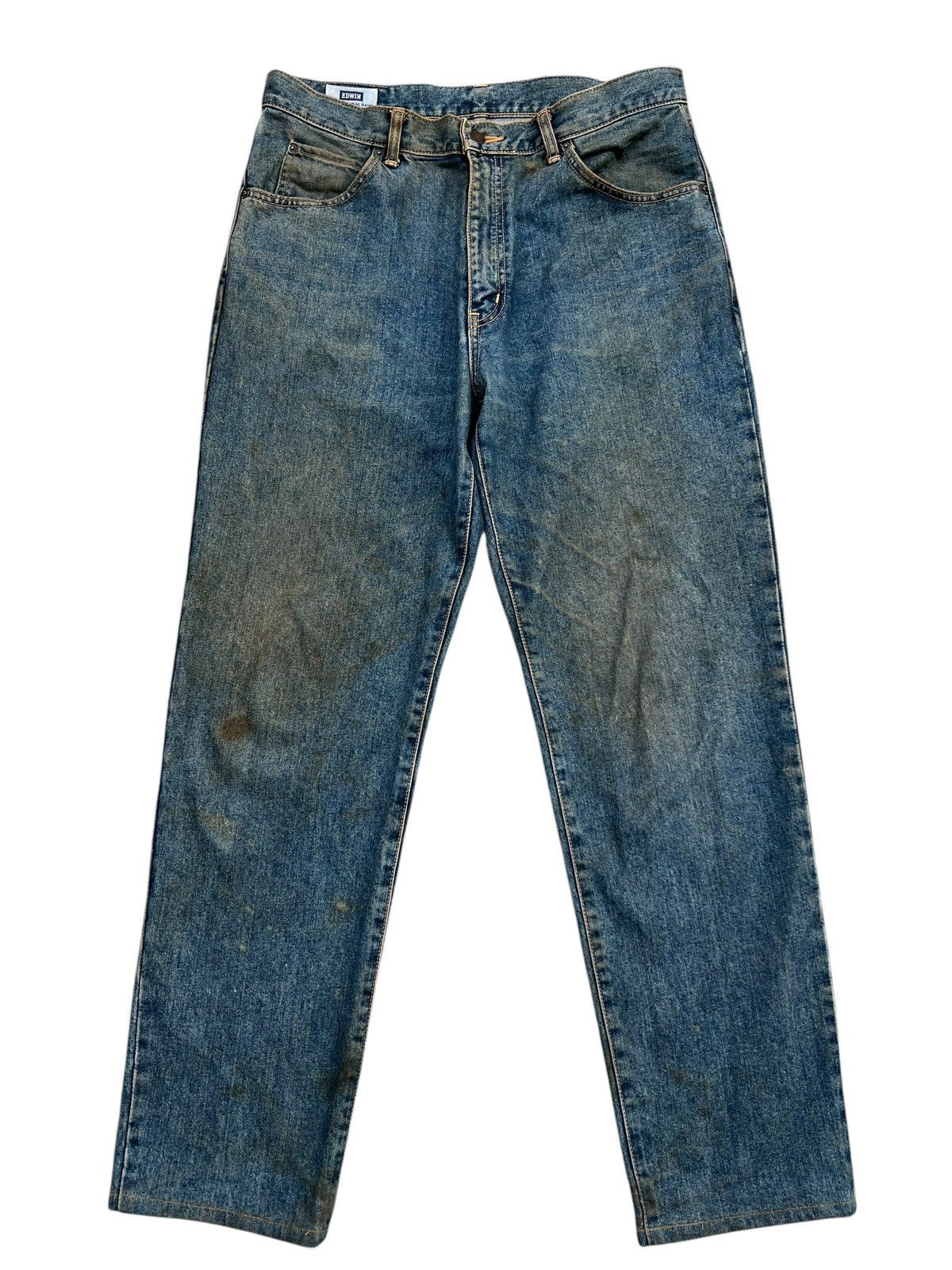 Edwin Vintage Edwin Distressed Mudwash Wide Denim Jeans 36x30 Size US 36 / EU 52 - 2 Thumbnail