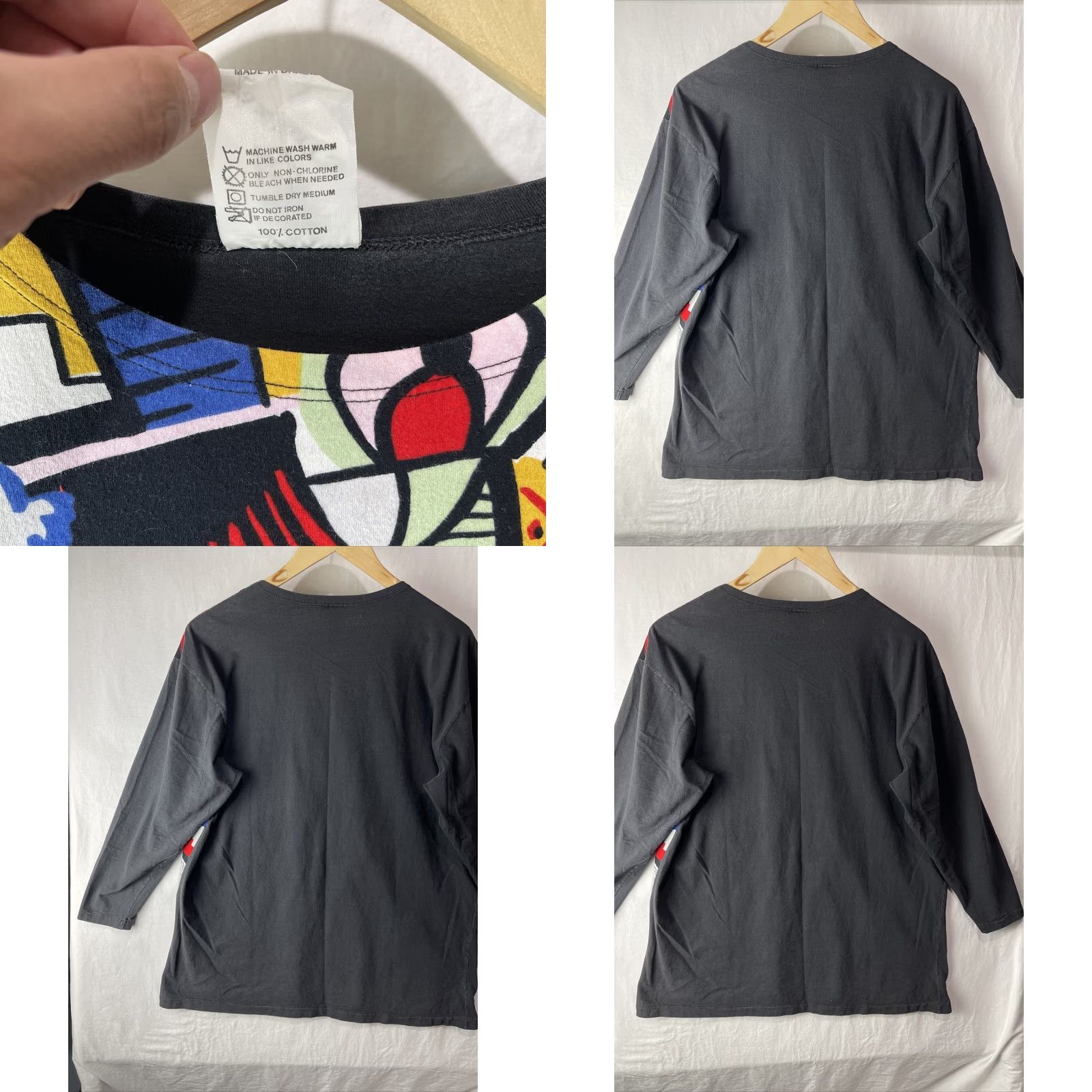 Vintage VINTAGE Pablo Picasso Shirt Mens XL Black Cotton Logo 3/4 Sleeve Brazilian T’s Modern Artwork Geometric Art History 90s? (adjusted) Size US XL / EU 56 / 4 - 8 Thumbnail