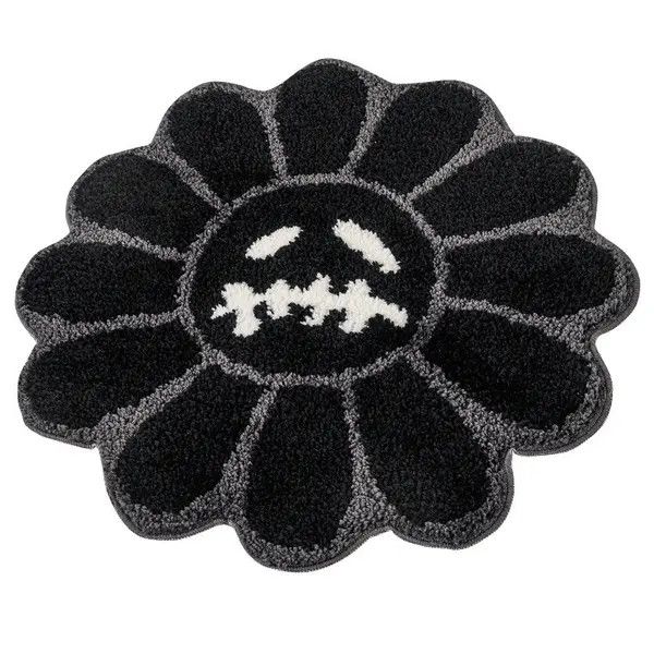 Handmade Smiling Face Tufted Flower Rug Retro Carpet for Bedroom Size ONE SIZE - 8 Thumbnail