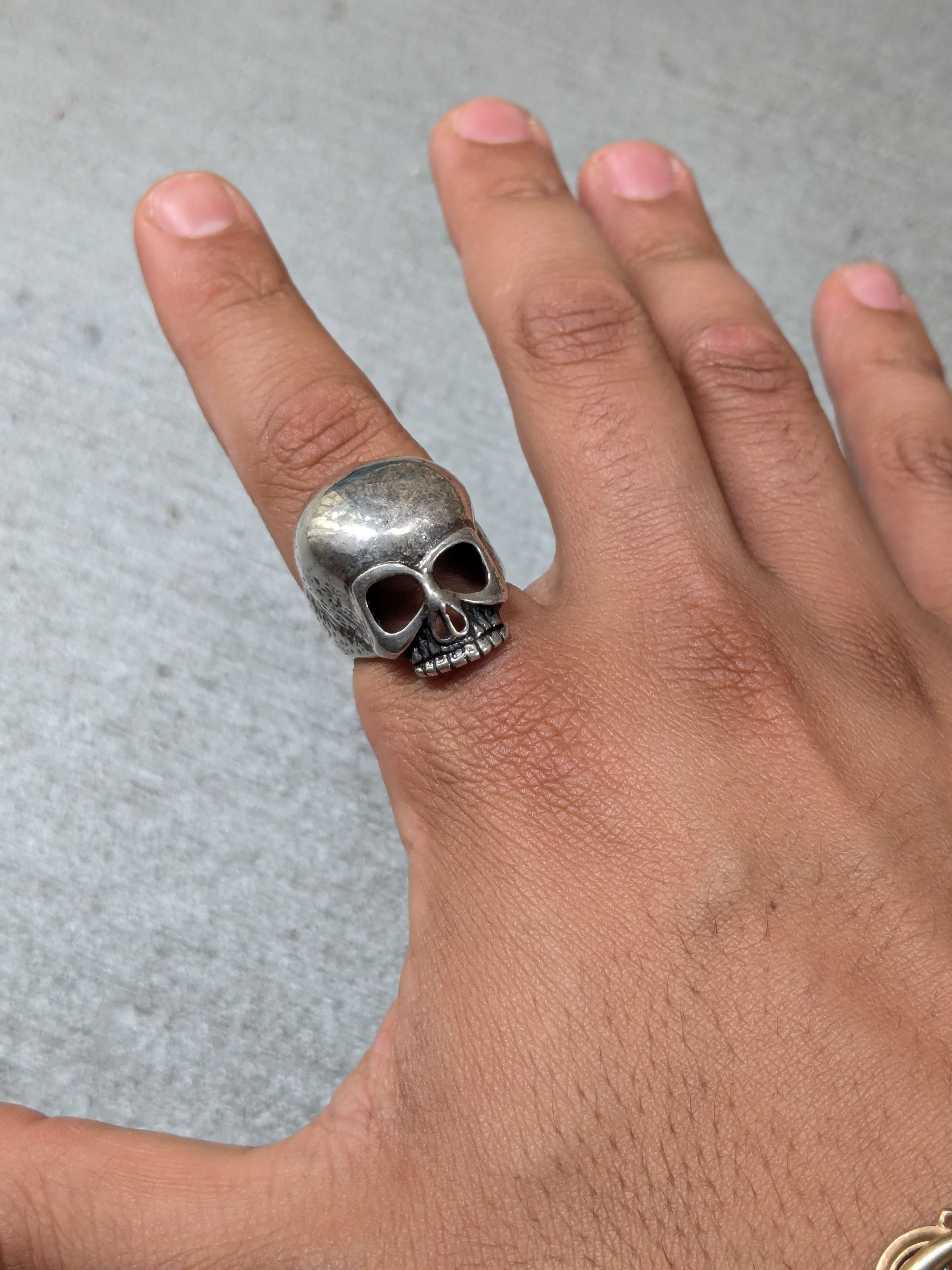 Jewelry × Vintage Vintage Skull Ring Skeleton Gordon & Smith Punk Rock Biker Size ONE SIZE - 10 Thumbnail