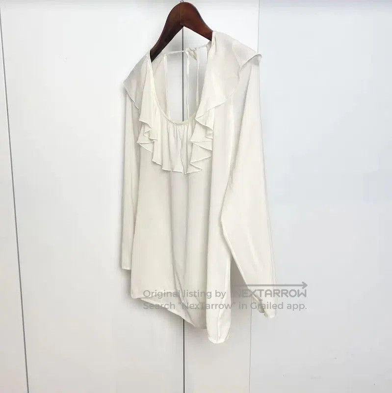 Chanel Chanel Summer Ivory Silk Ruffled Short Sleeve Top . Size S / US 4 / IT 40 - 4 Thumbnail