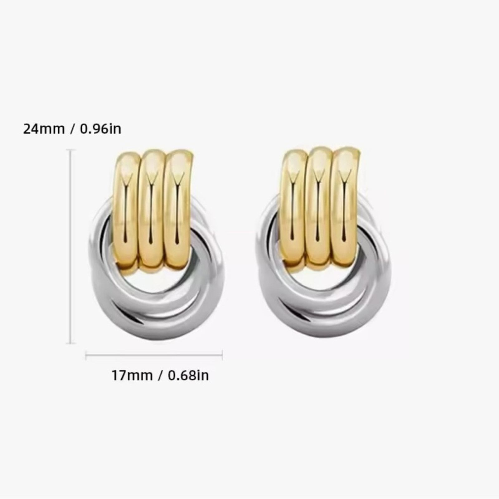 Other Multilayer Circle Twist Knot Earrings for Women Two Toned Size ONE SIZE - 3 Thumbnail