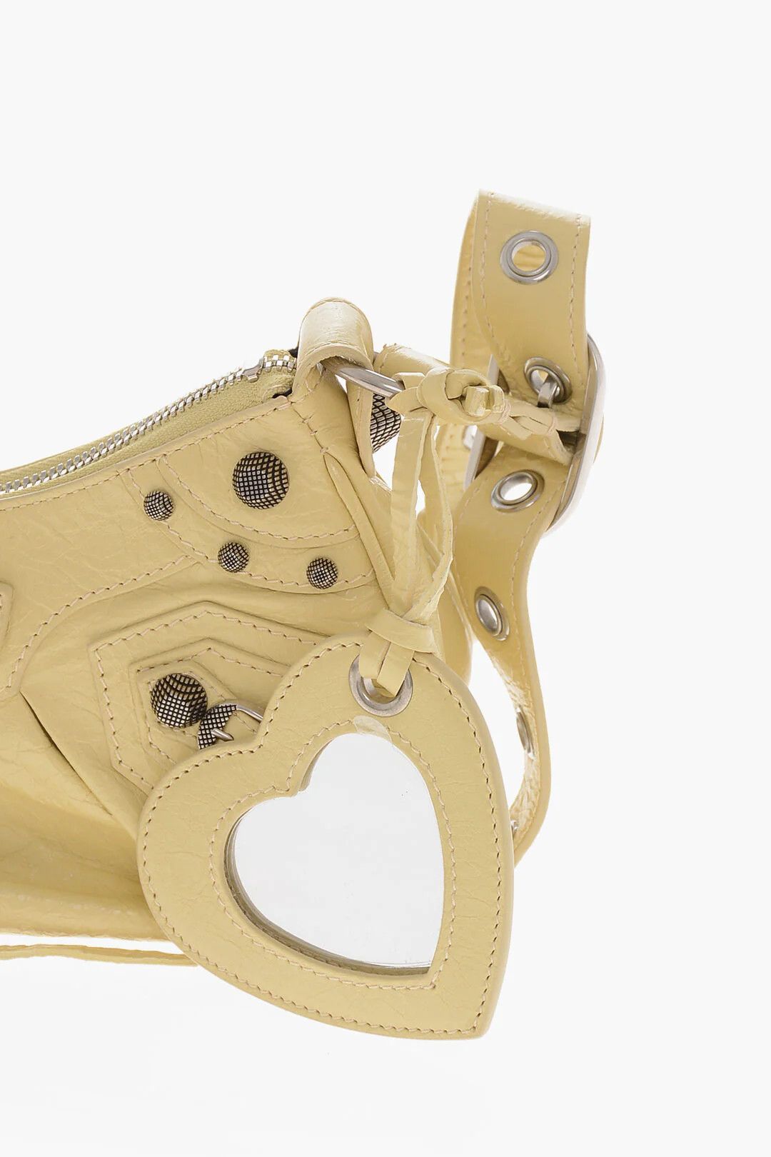 Balenciaga og1mm0326 Size: OS / Craquelé Leather Shoulder Bag in Yellow Size ONE SIZE - 4 Thumbnail