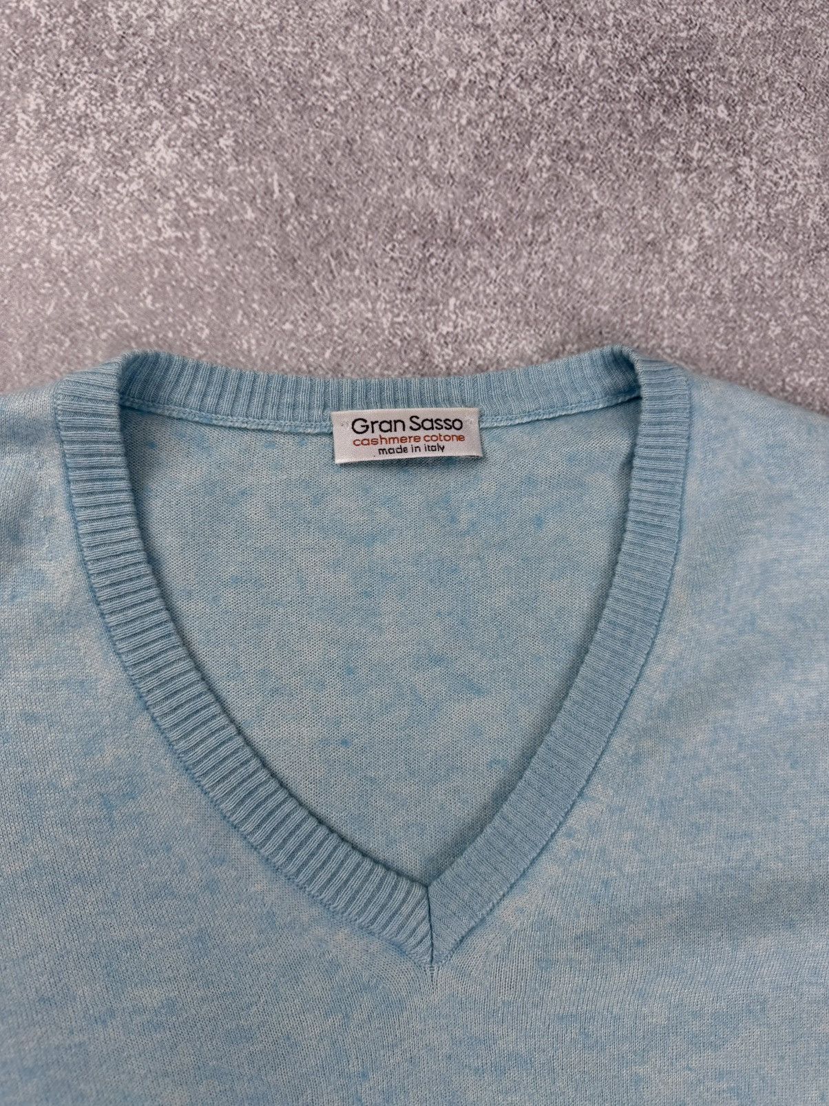 Gran Sasso Gran Sasso V-Neck Cashmere/Cotton Knit Sweater Men’s Size 54 Size US L / EU 52-54 / 3 - 6 Thumbnail
