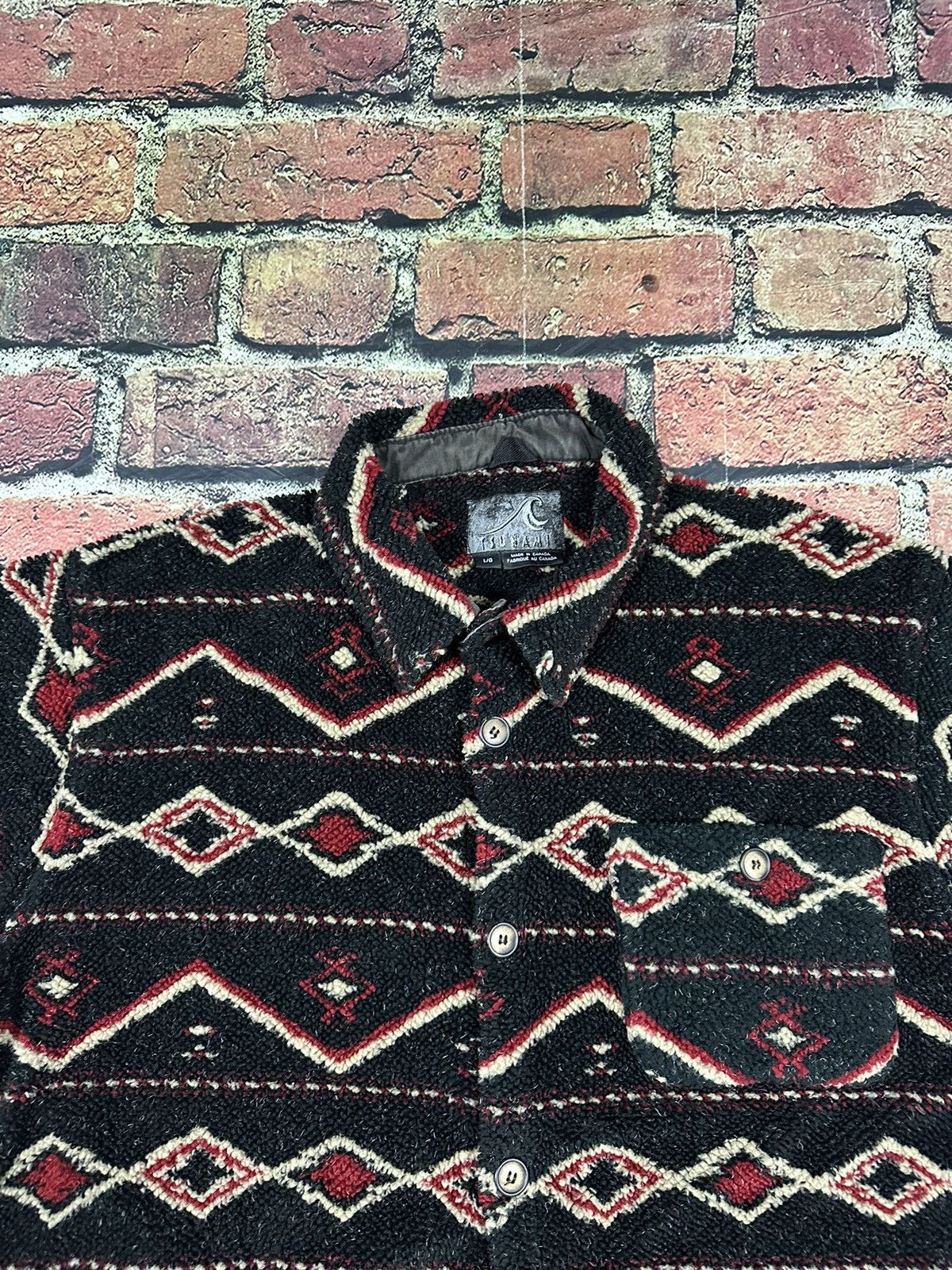 Vintage Tsunami Aztec Fleece Button Up Shirt Shacket Winter Ski Size US L / EU 52-54 / 3 - 8 Thumbnail