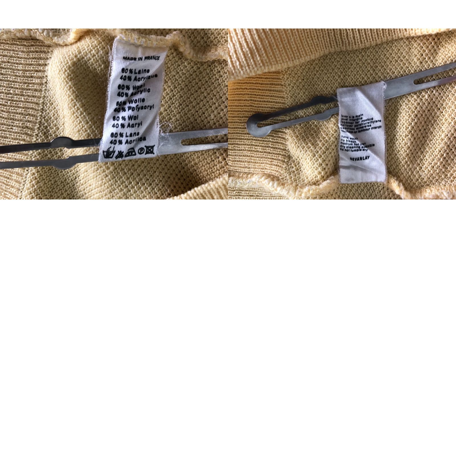 Vintage Lacoste Chemise Men Pullover Size 6 Yellow Wool Blend Sweater V-Neck Ribbed Logo Embroidered Knit Long Sleeve Size US S / EU 44-46 / 1 - 9 Thumbnail