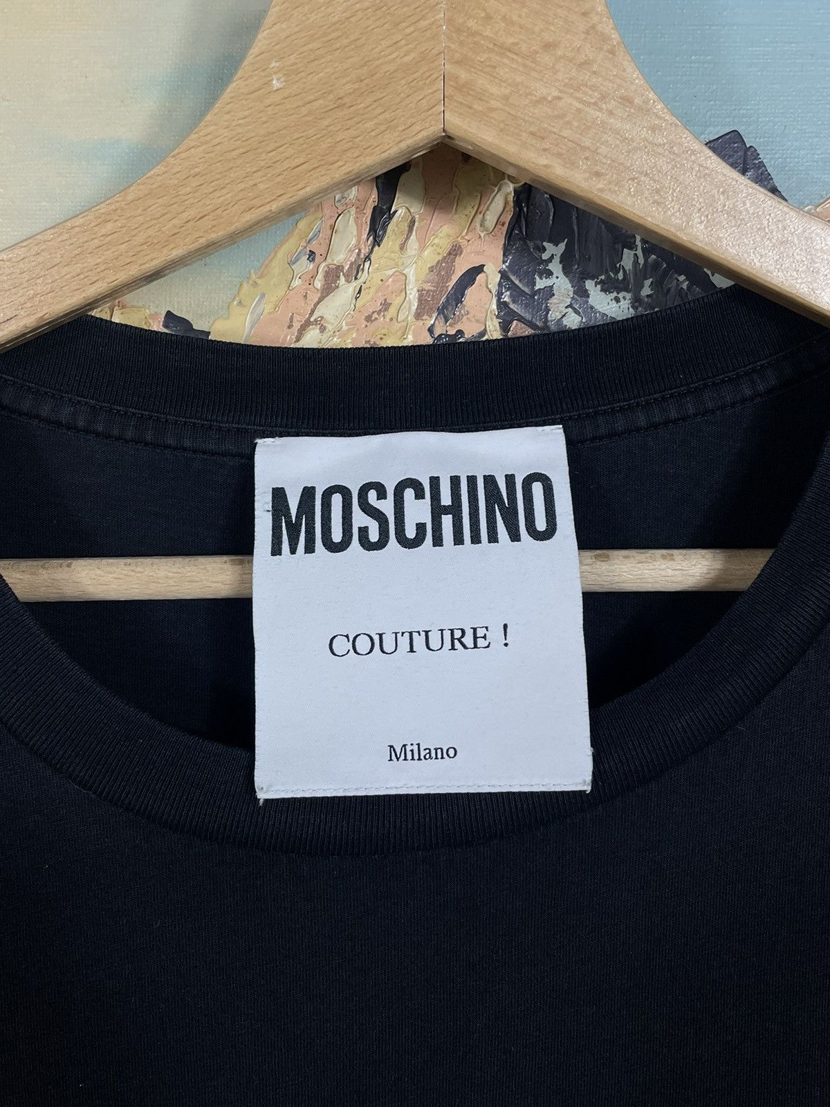 Designer × Moschino Moschino Couture Big Logo Black T-shirt Tee Luxury Designer Size US M / EU 48-50 / 2 - 7 Thumbnail