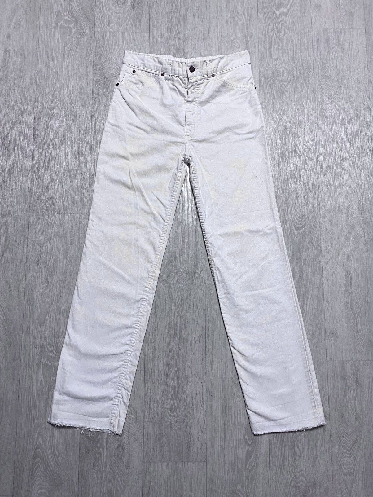 Levi's Vintage Clothing Deadstock Archival 50’s-60’s Levis White Fringed Jeans Denim Size 28" / US 6 / IT 42 - 4 Thumbnail