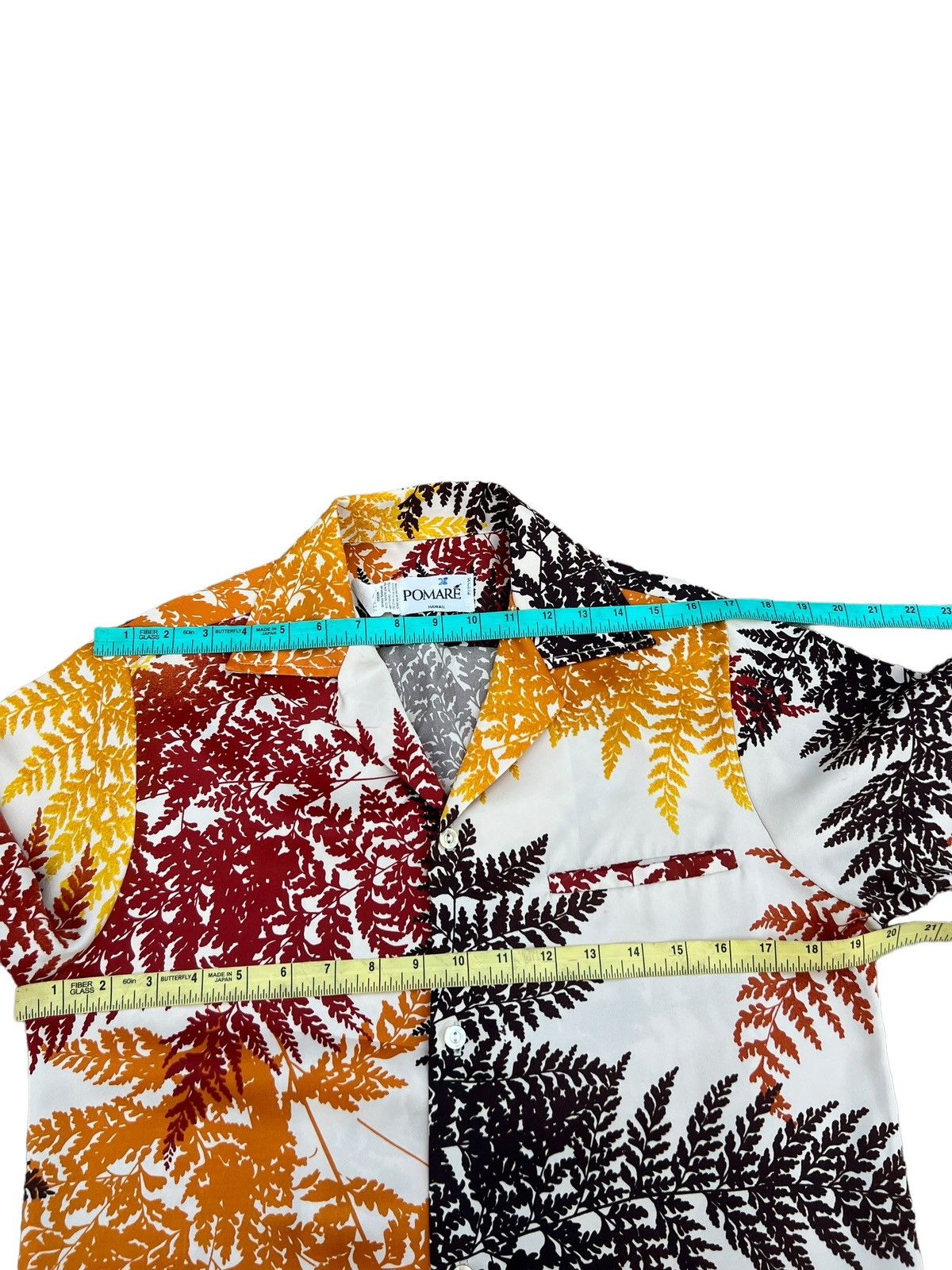 Vintage VTG 70s PAMORE Multi Colour Leaves Polyester Hawaiian Shirt Size US S / EU 44-46 / 1 - 2 Thumbnail