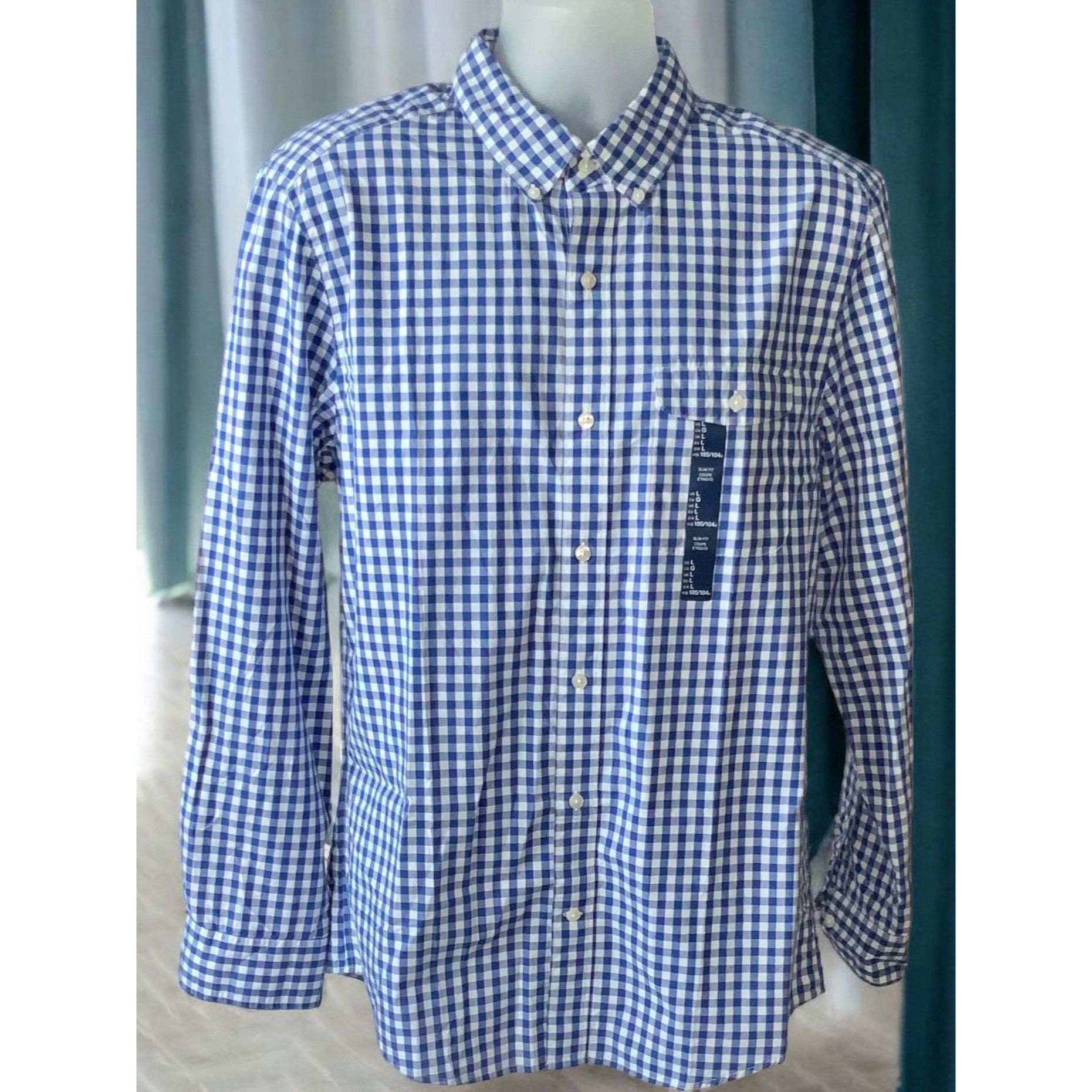 Gap Gap Blue White Gingham Checkered Long Sleeve Button Down Shi Size US L / EU 52-54 / 3 - 7 Thumbnail