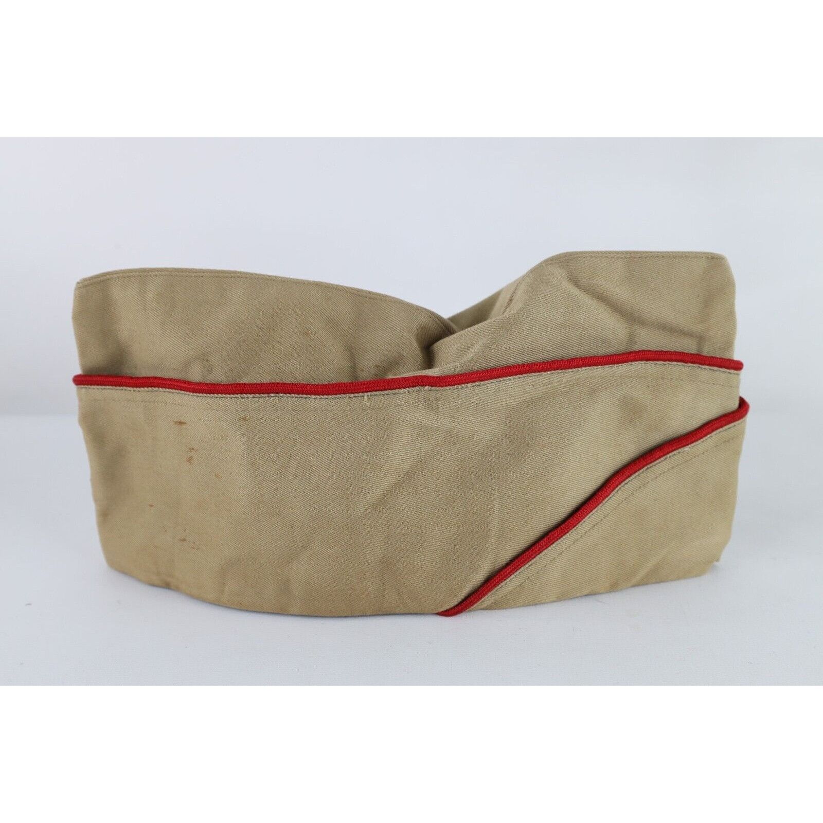 Vintage Vintage 50s 1952 Korean War Khaki M-1950 Garrison Cap Hat Size ONE SIZE - 3 Thumbnail